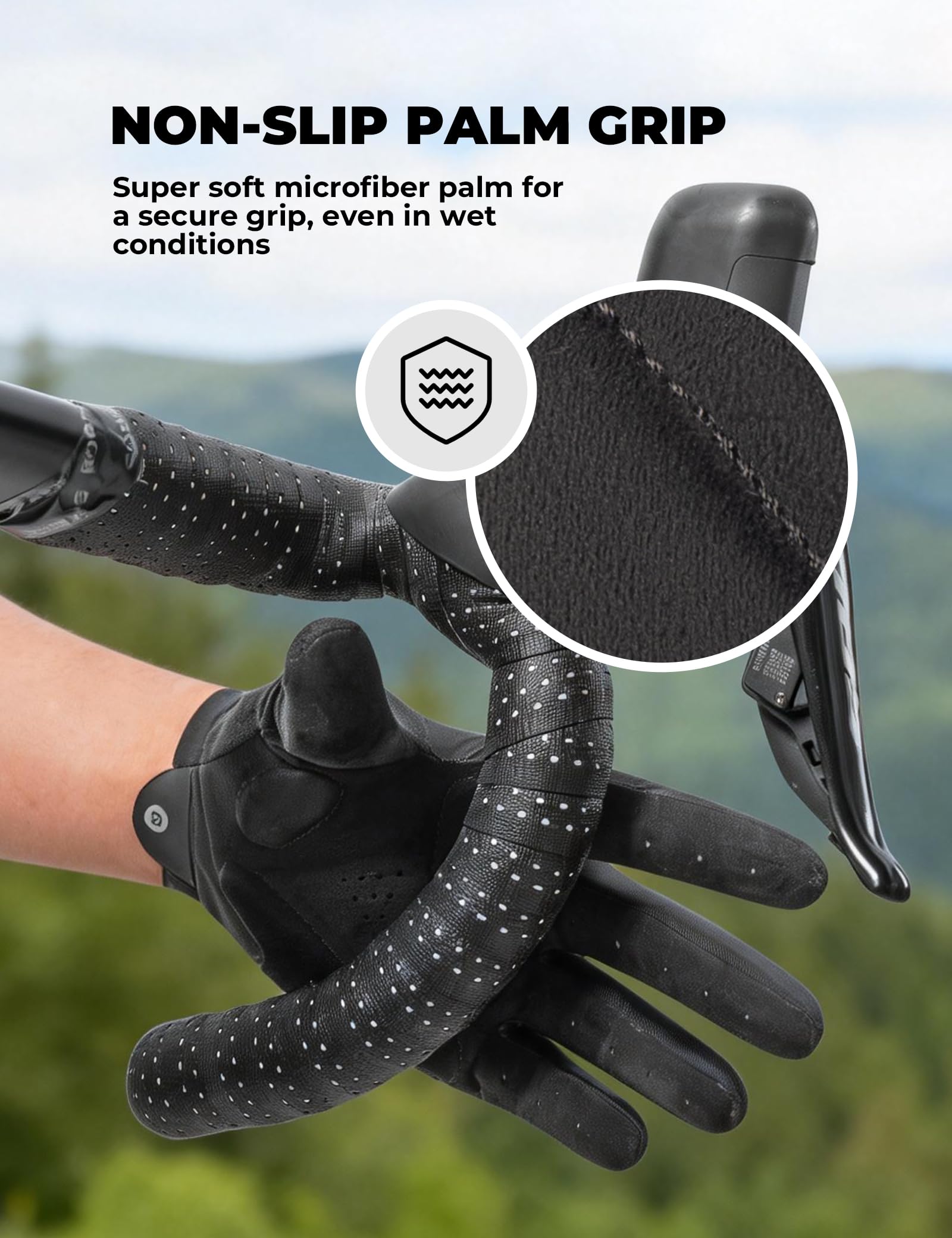 ROCKBROS Guanti Bici Uomo e Donna, Traspiranti e Antiscivolo, Guanti Sportivi con Imbottitura Ammortizzante, Compatibili Touch Screen, per MTB, Corsa, Scooter e Palestra