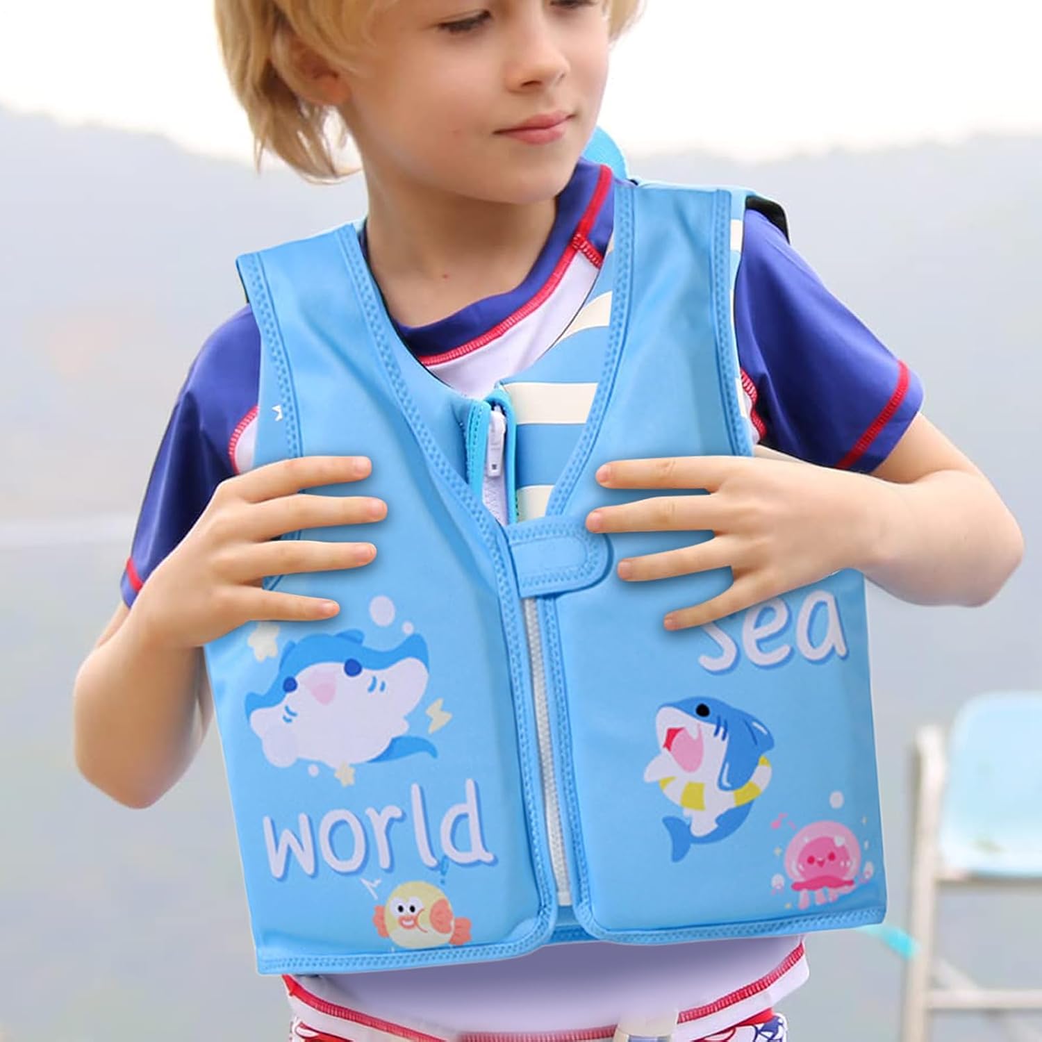Kids Swimming Vest Lightweight Cartoon Jacket | Swim Trainer Vest for Children for Outdoor Pool Beach Travel Vacation Lake River Sea Water Park