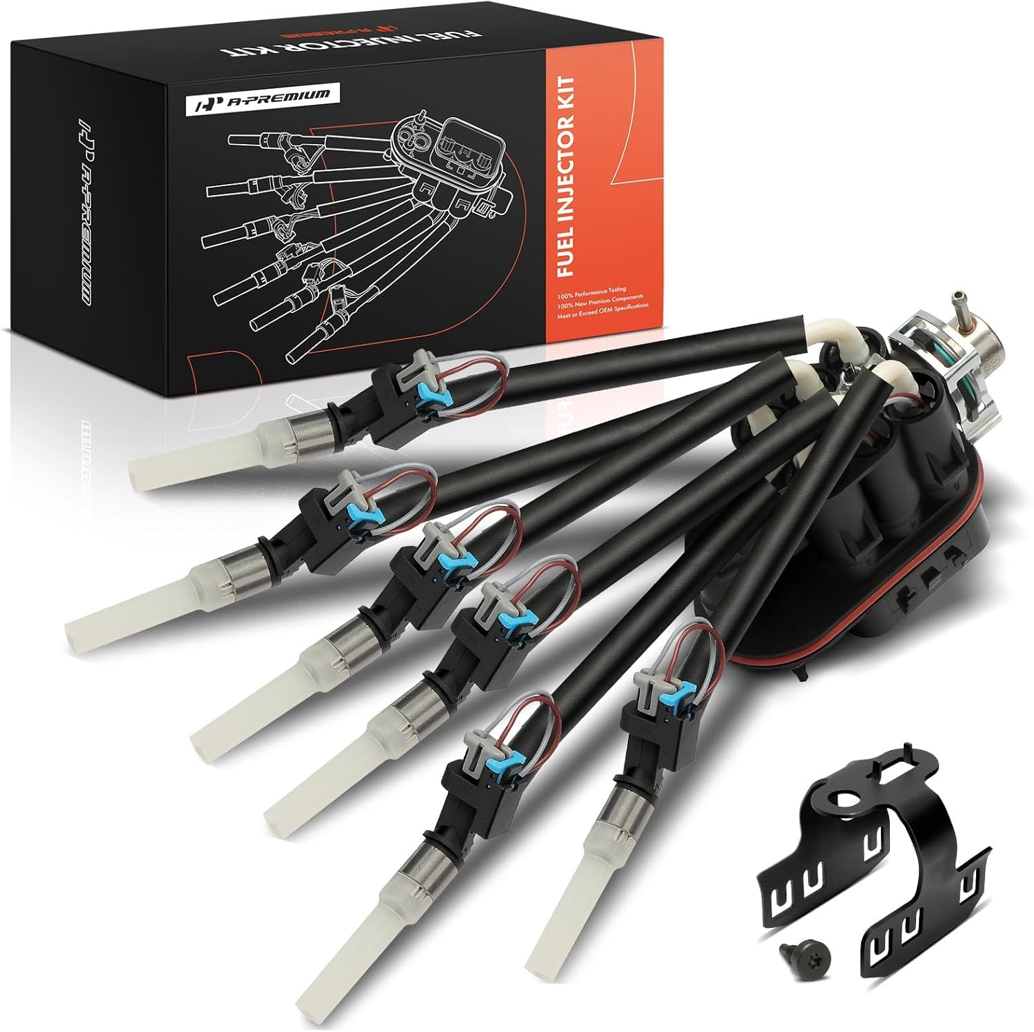 A-Premium Fuel Injector Assembly w/Return Fuel System Compatible with Chevy Chevrolet & GMC Models - V6 4.3L - Silverado 1500, Sierra 1500, Blazer, C/K1500, Savana/Express 1500/2500, Jimmy, Safari