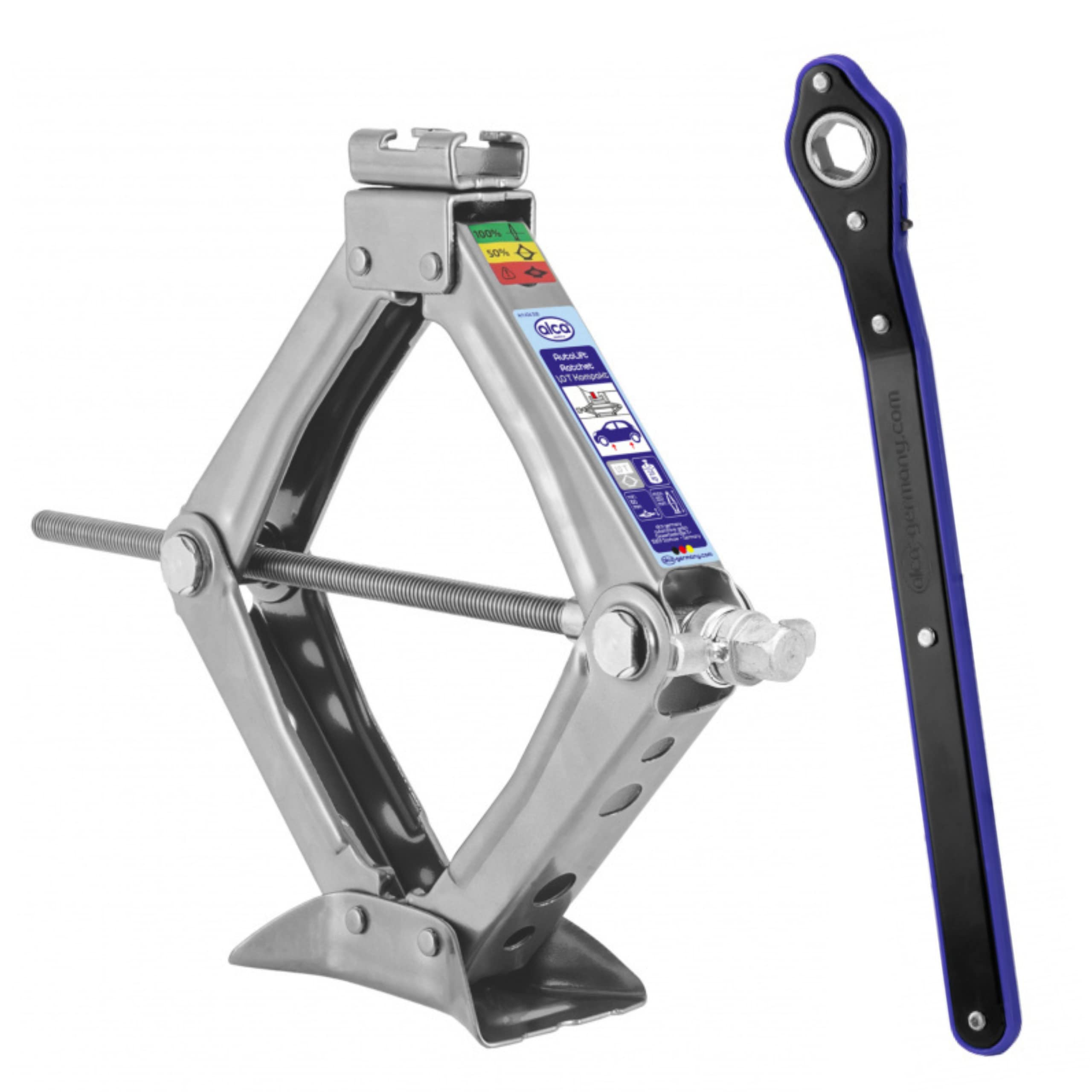 alca Gato elevador de tijera para coche con trinquete de velocidad, kit de herramientas de elevación de vehículos 1T 1 tonelada A436500