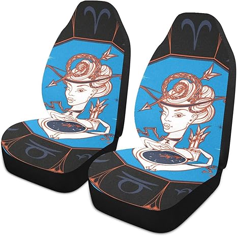 Zodiac-sign-sagittarius Front Car Seat Covers Set of 1, Bucket Seats Protector Decor Fit Most Vehicle, Cars, Sedan, Truck, SUV, Van