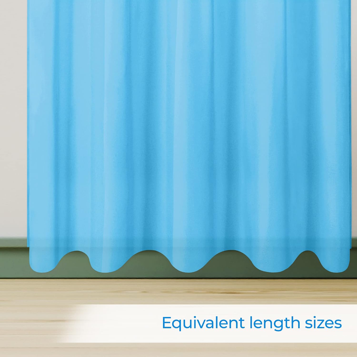 Utopia Bedding Sheer Curtains Aqua 2 Panels Set Rod Pocket Drapes [54W x 84L Inches] Luxurious Window Treatment Voile for Bedroom and Living Room