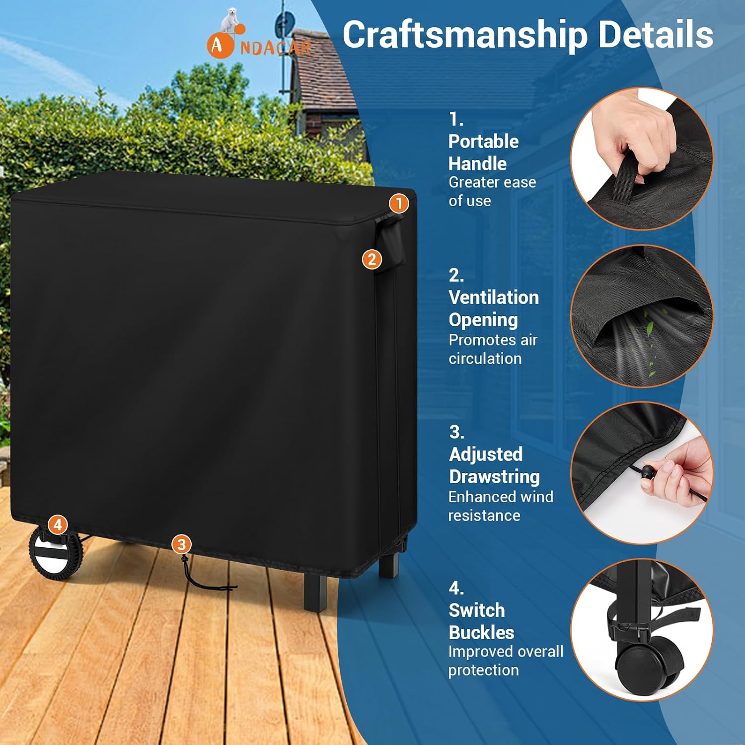 Cooler Cart Cover 37" for Most 80 Quart Rolling Cooler Cart Cover image 5