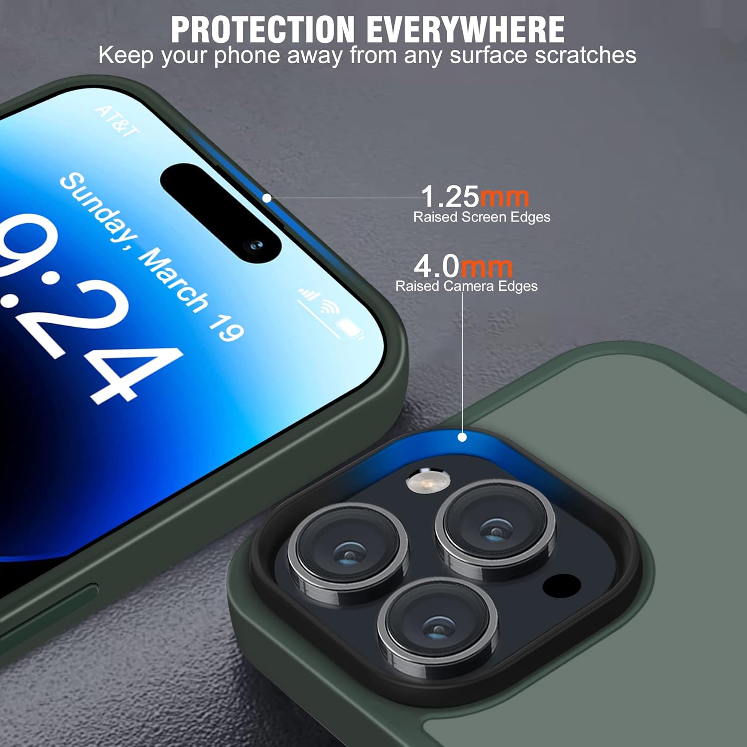 Strong Magnetic for iPhone 14 ProMax Case - Army Green Stand Designed for iPhone 14 Pro Max Case 6.7”, Ultra Thin Compatible with MagSafe, Military Grade Drop Protection, Slim Fit