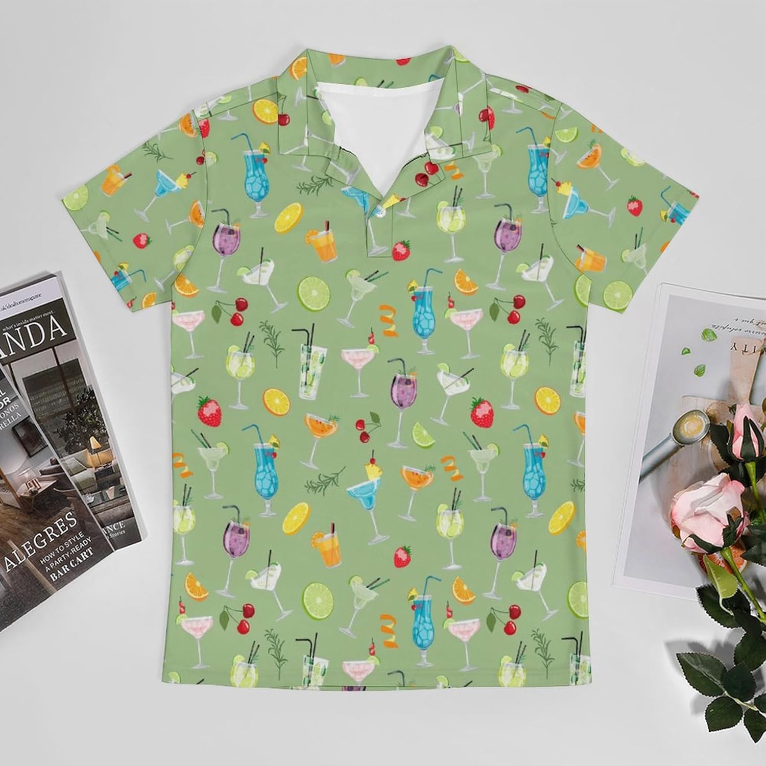 Funny Hawaiian Couple Golf Shirts,Matching Short Sleeve Golf Shirt Moisture Wicking Couple Polo Shirt for Men Women