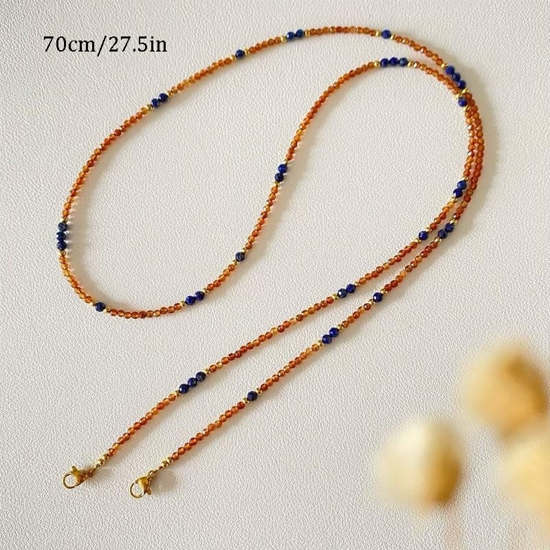 Multi-color Stone Glasses Chain Necklace Earphone Lanyard Retro Sunglasses Rope Eyewear Accessories