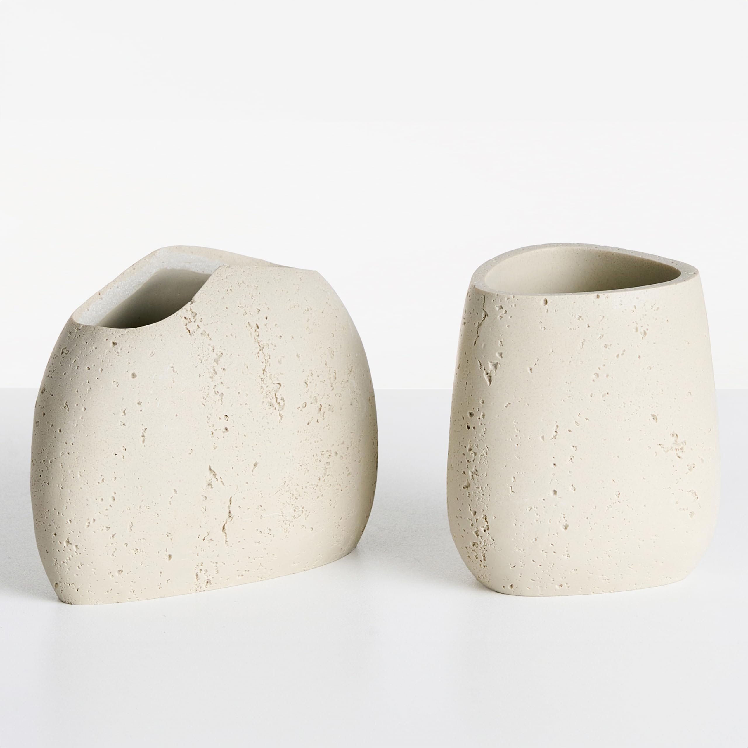 Conjunto de Accesorios de baño jabonera dispensador de jabón escobilla para el Inodoro Vaso Soporte para cepillos de Dientes Beige Claro Coata