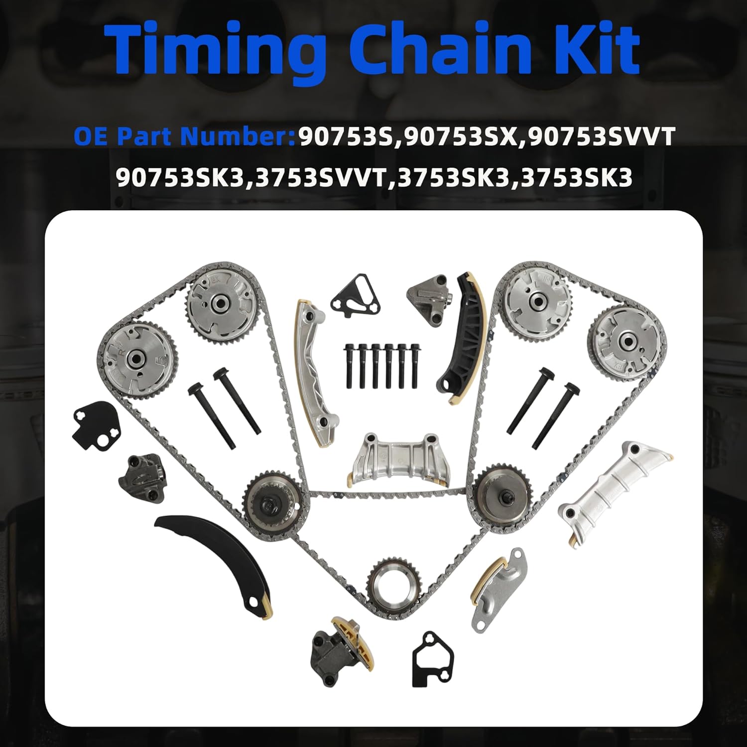 3.6 Timing Chain Kit w/Water Pump Oil Pump VVT Solenoid Fit For Chevrolet Equinox For GMC Acadia For Cadillac CTS SRX For Buick Enclave 3.0 3.6 2007-2016 9-0753S 9-0753SX 12584298 12640448 12566029