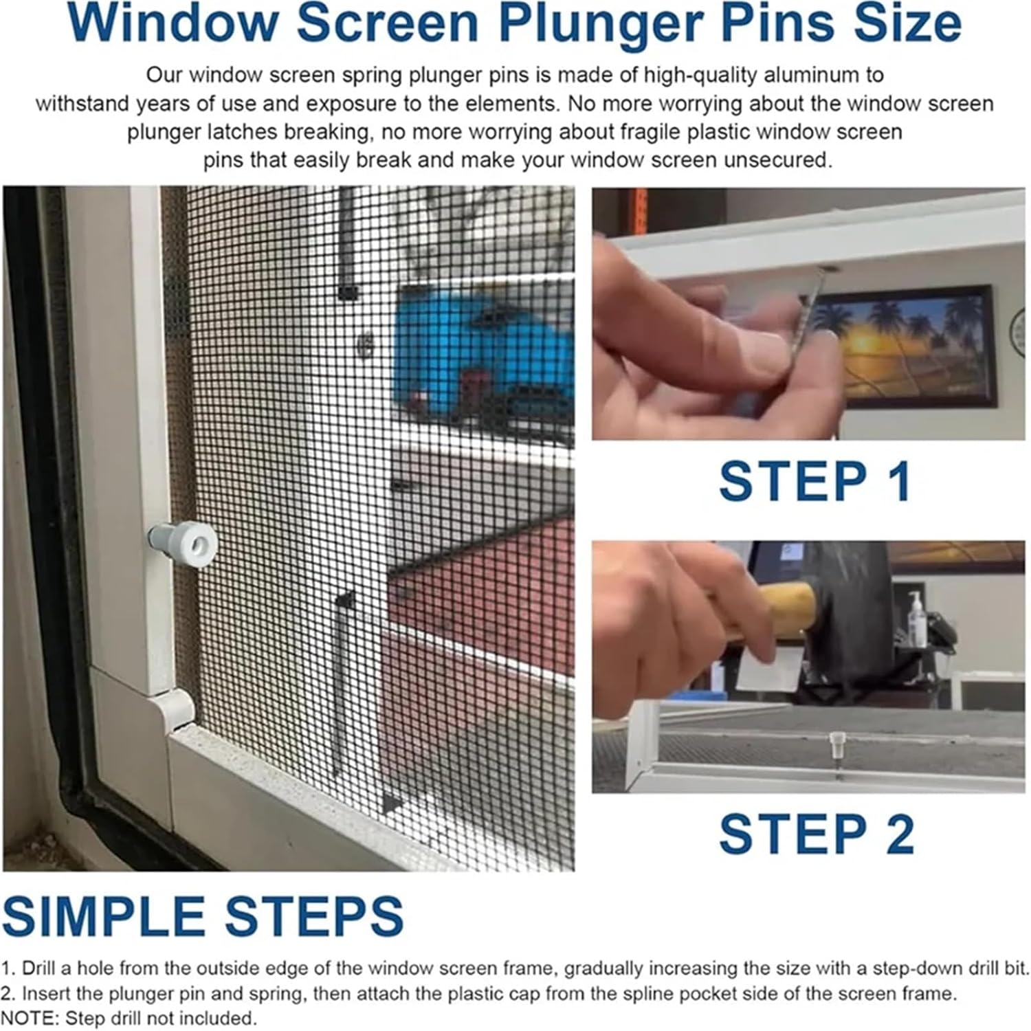 60 Pcs Spring Loaded Metal Screen Retainers – Heavy Duty Corrosion Resistant Latches for Window Stable Hold