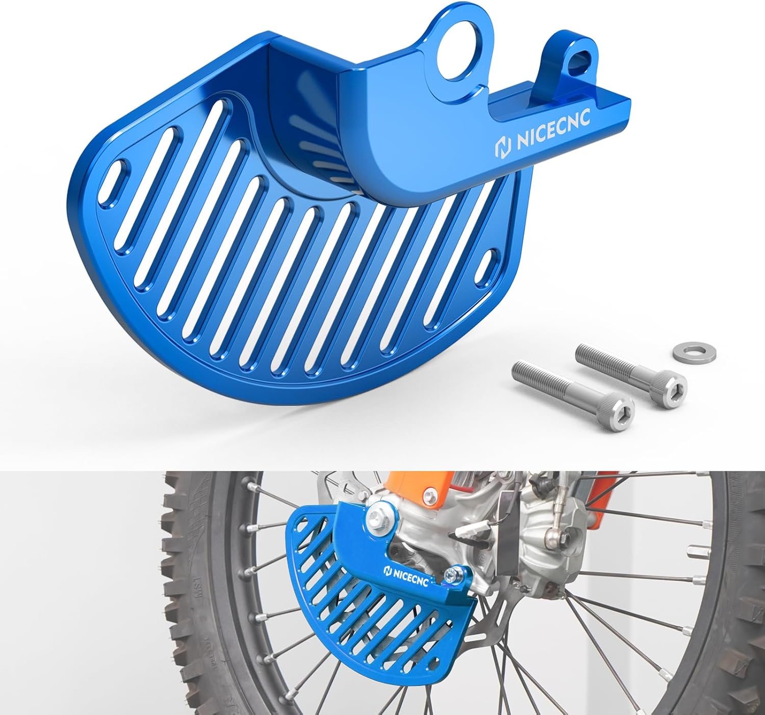NICECNC Blue Front Brake Rotor Disc Protector Cover Compatible with Husqvarna TE300i 2019-2023 FE350 2016-2024 FE501 2016-2024 TE150i 2020-2023 Compatible with SHERCO 300 SE-R 2014-2022 See Fitment