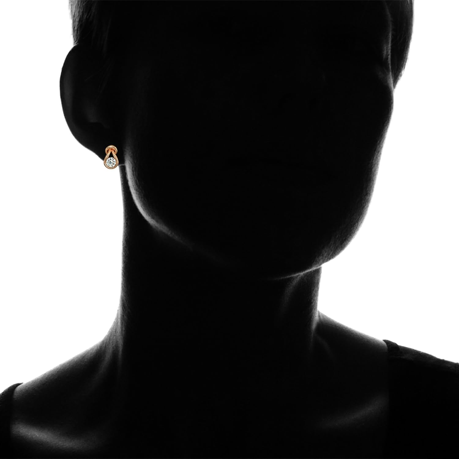 Sterling Silver Cubic Zirconia Round Polished Knot Stud Earrings - Image 3