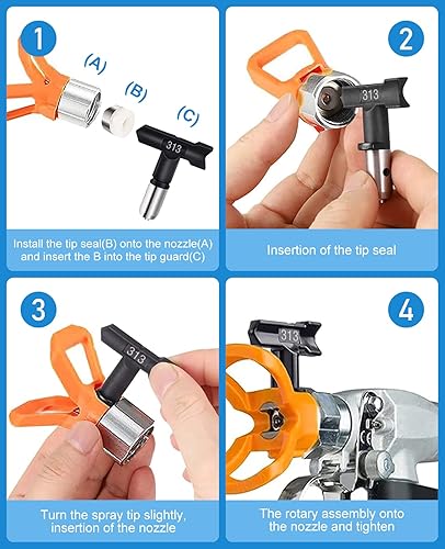 Miniatura 5 de Boquilla de pulverización, punta de rociado, puntas de pulverización reversibles, puntas de boquilla de pintura sin aire, piezas de máquina de