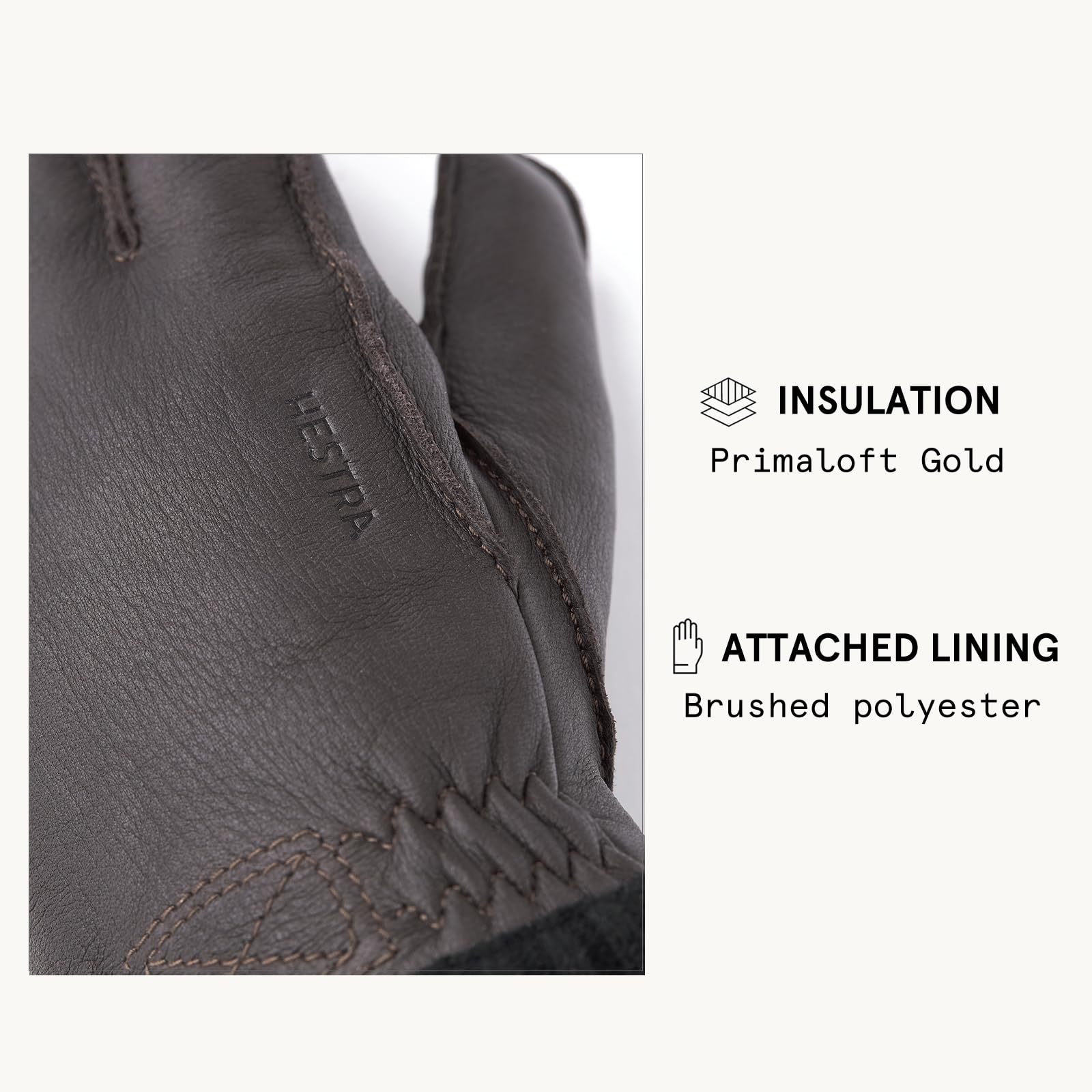 Hestra Guanti Deerskin Primaloft Rib Uomo - a dita con fodera Inverno autunno/inverno