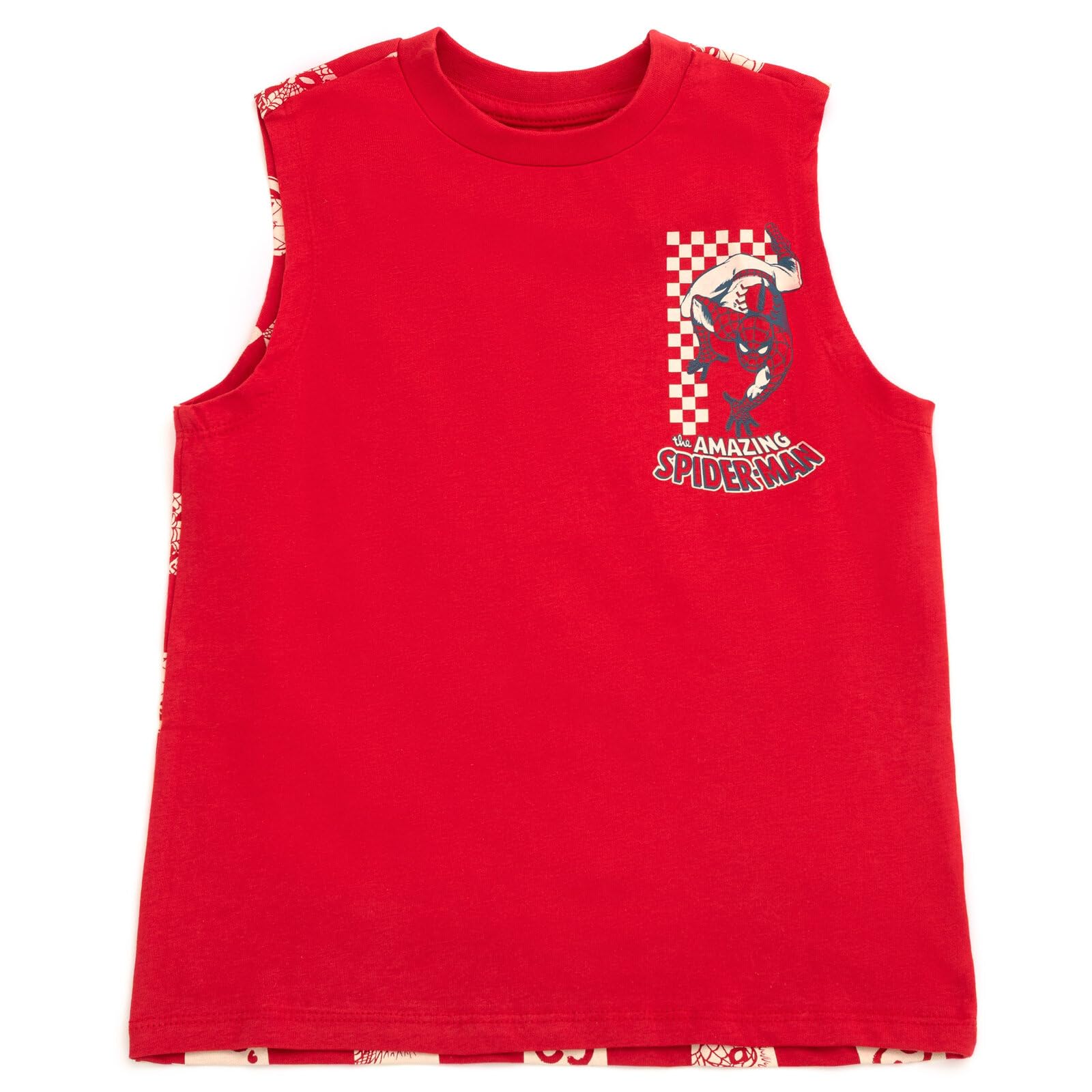 Marvel Spider-Man - Completo con canottiera e pantaloncini, taglie da bambino a bambino grande (2T - 14-16)