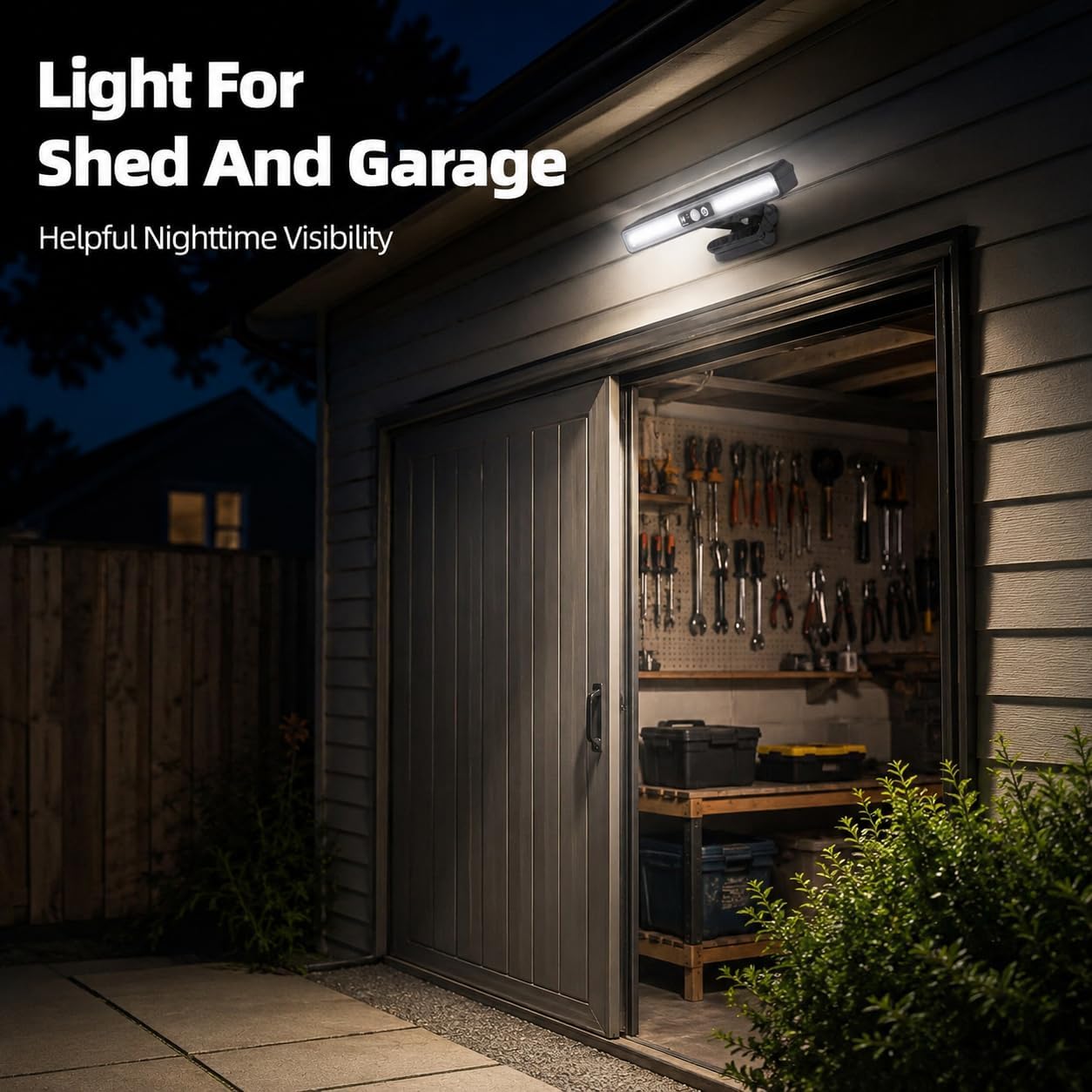 2PCS Clip On Solar Motion Lights Outdoor Waterproof, 36 LED Waterproof Motion Sensor Security Lamp with 3 Lighting Modes, 7.9 x 1.4 x 1.2 in for Garden Pathway Fence Shed Garage Driveway