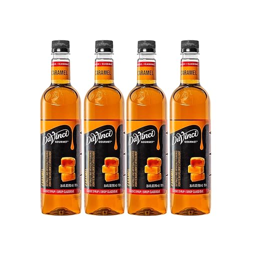 DaVinci Gourmet Classic Coffee Syrup, Caramel, 25.4 Fl Oz (Pack of 4)