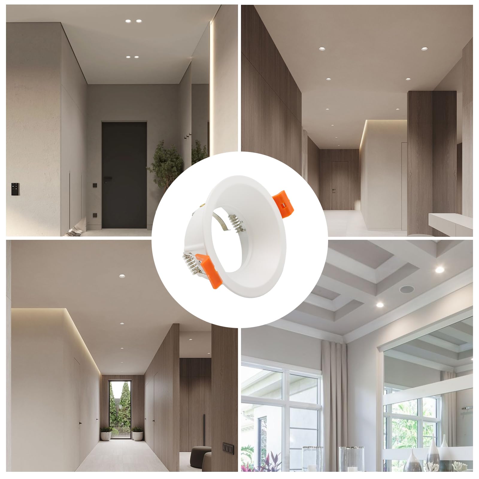 Maxled Light is Led! 10 Szt Oprawka Wpuszczana LED GU10 Ø72mm Aluminiowa Do Żarówek LED/Halogen Sufitowa Ramka do Zabudowy Montażowa GU10 Ram do Montażu Reflektorów Punktowych (Okrągły/Biały)