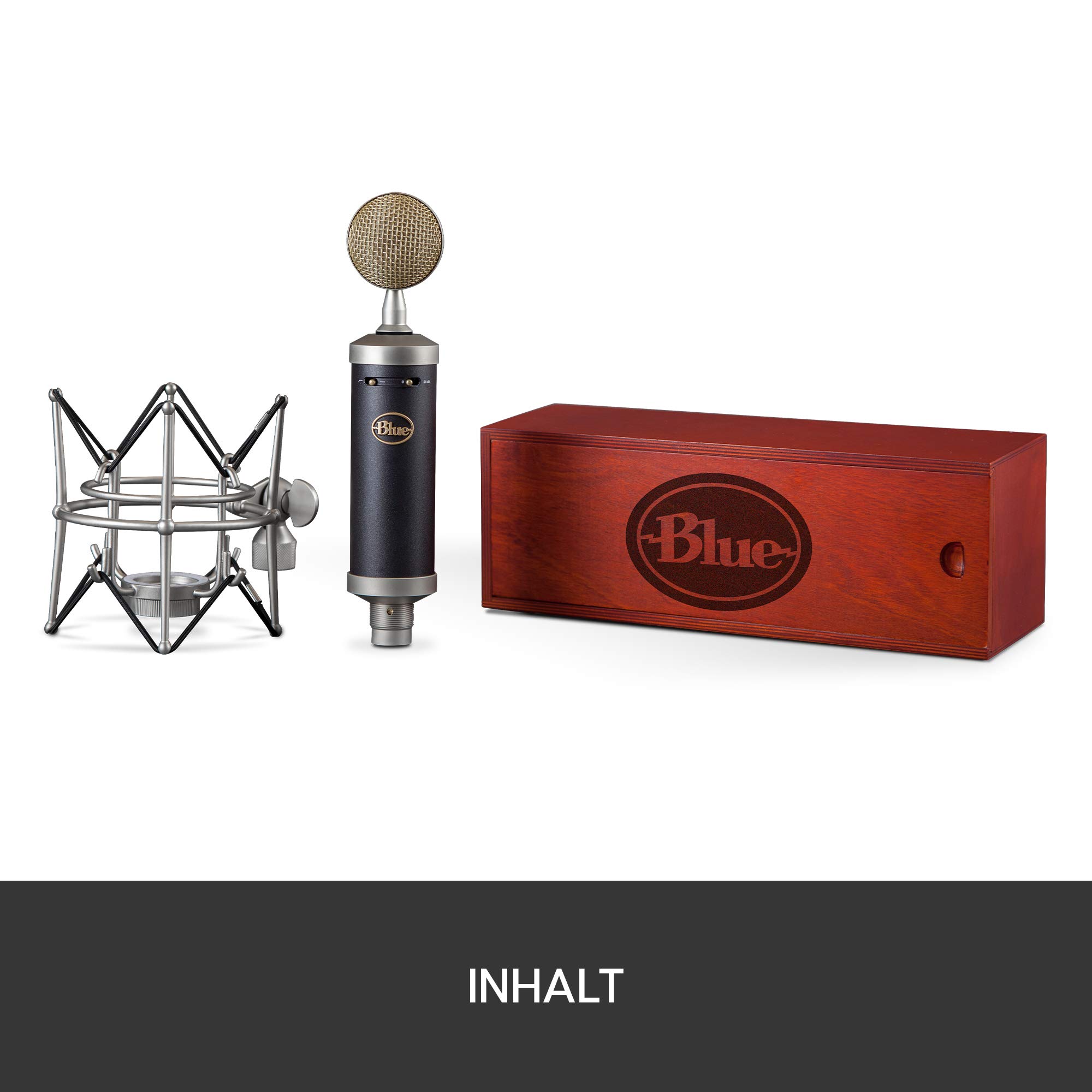 Blue Baby Bottle SL XLR Kondensatormikrofon für Aufnahmen und Streaming, mit Großmembrankapsel, Holzbox zur Aufbewahrung und Spinne zum Aufstellen - Schwarz