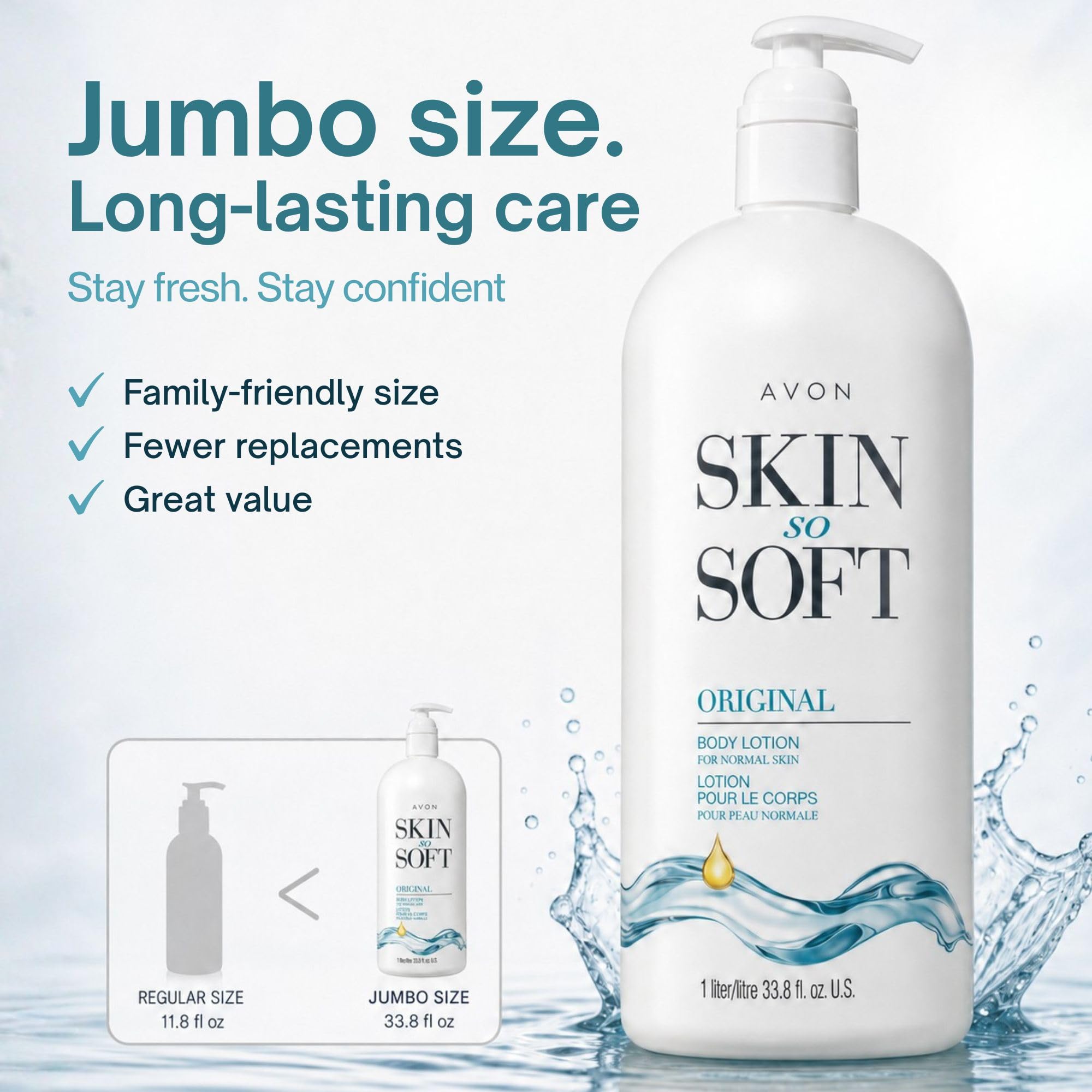 AVON Skin So Soft Original Body Lotion - 33.8 oz