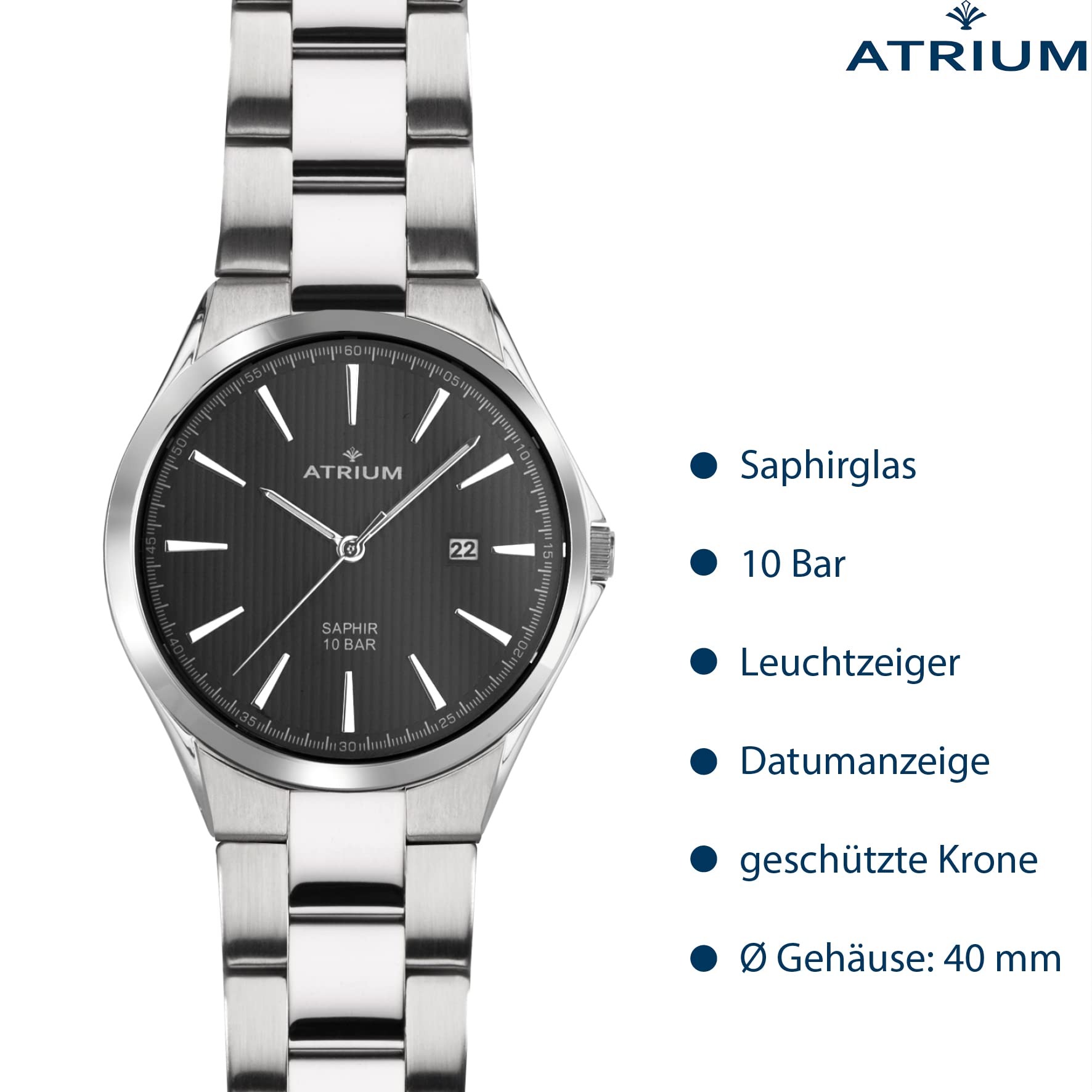 Atrium A33-31 srebrny zegarek męski