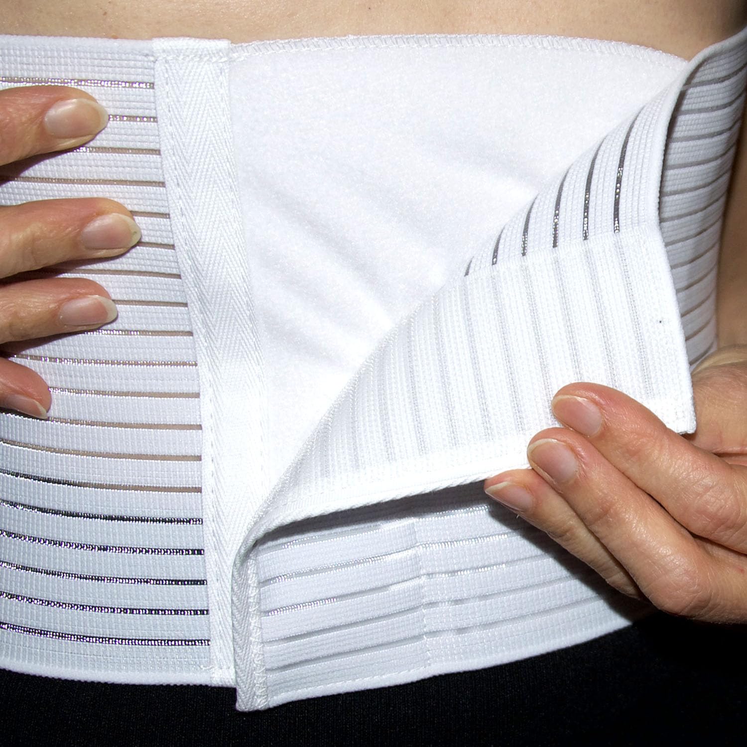 BODYPERFECT Ceinture abdominale post-partum et chirurgie - Soulagement dos - Soutien dorsal - Fermeture réglable 16 cm (blanc, XXL)