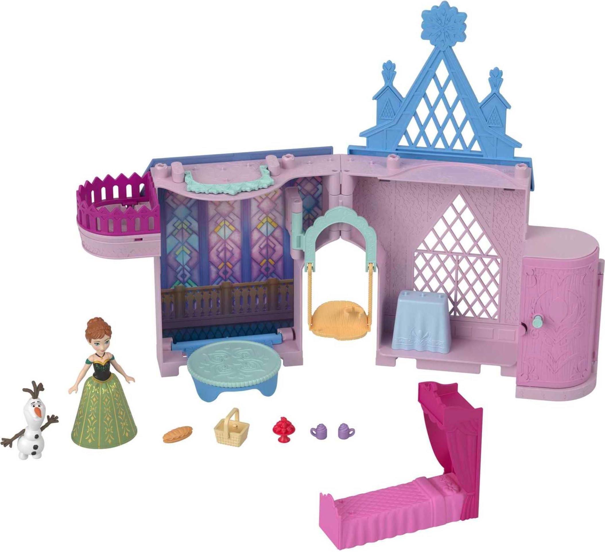 Disney Frozen Toys, Storytime Stackers Anna's Arendelle Castle, Stackable Doll House with Small Doll, Olaf & 7 Pieces, Inspired by The Movies​​​-image-38