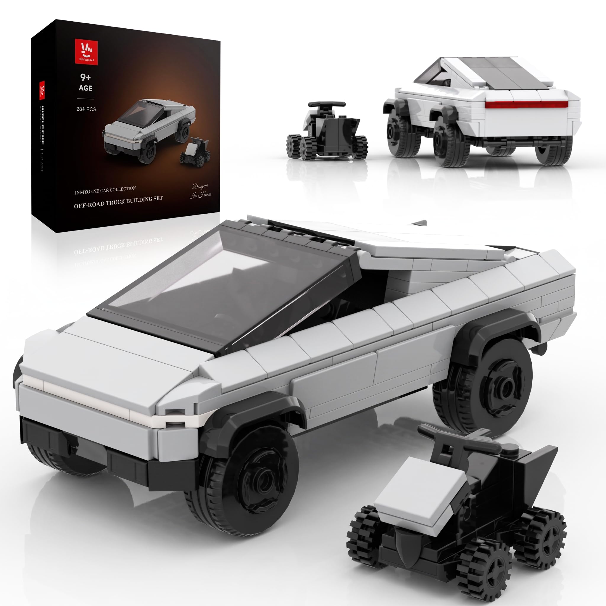 Cyber Off-Road Truck Toy Building Set, Vehicle Building Kit with ATV Motorcycle, Pickup C…