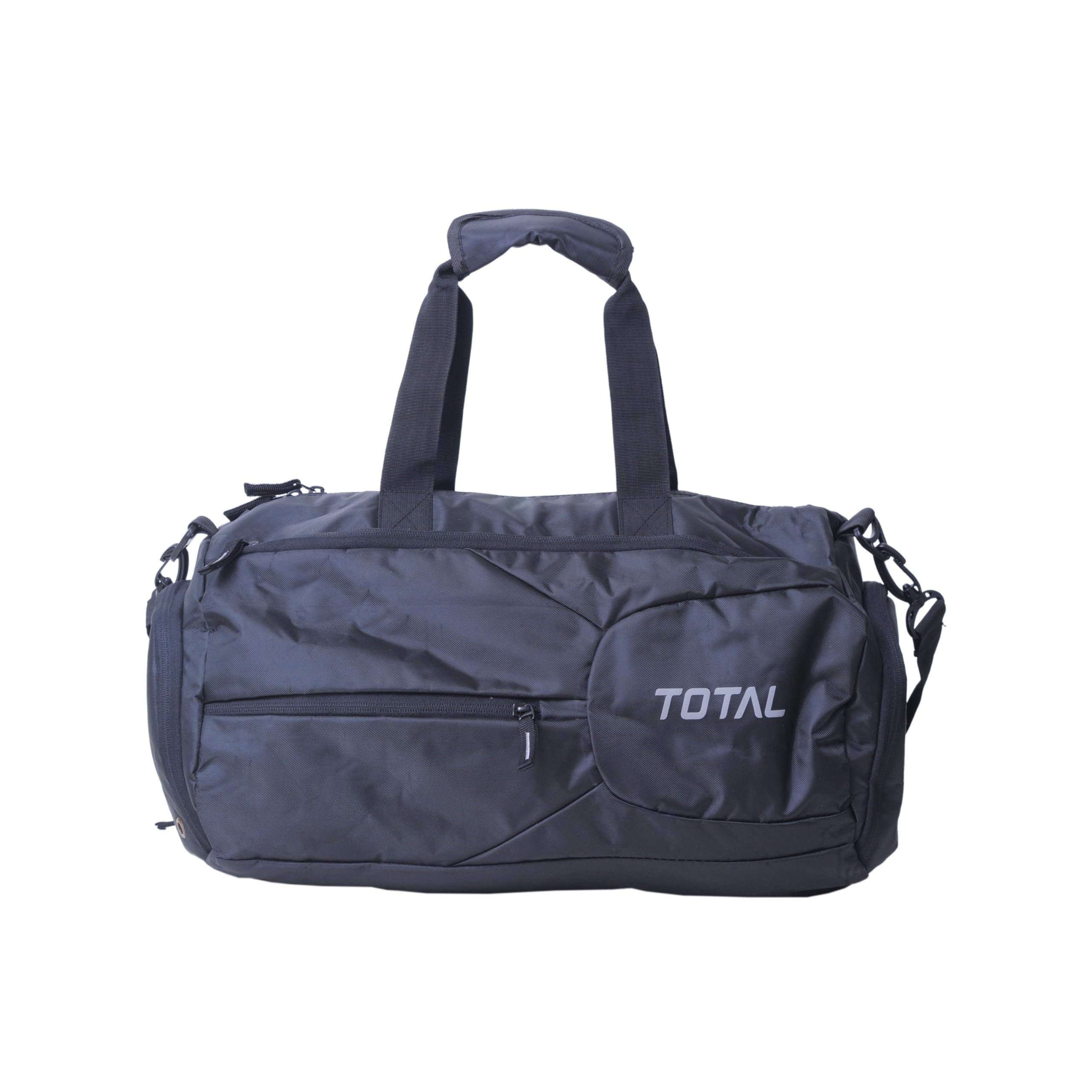 Total Gym Duffle Bag with Separate Shoe Compartment | Unisex Sports Bag with Adjustable Shoulder Strap & Spacious Design | Durable Lightweight Travel & Fitness Bag for Men & Women | Black (28L)-image-7