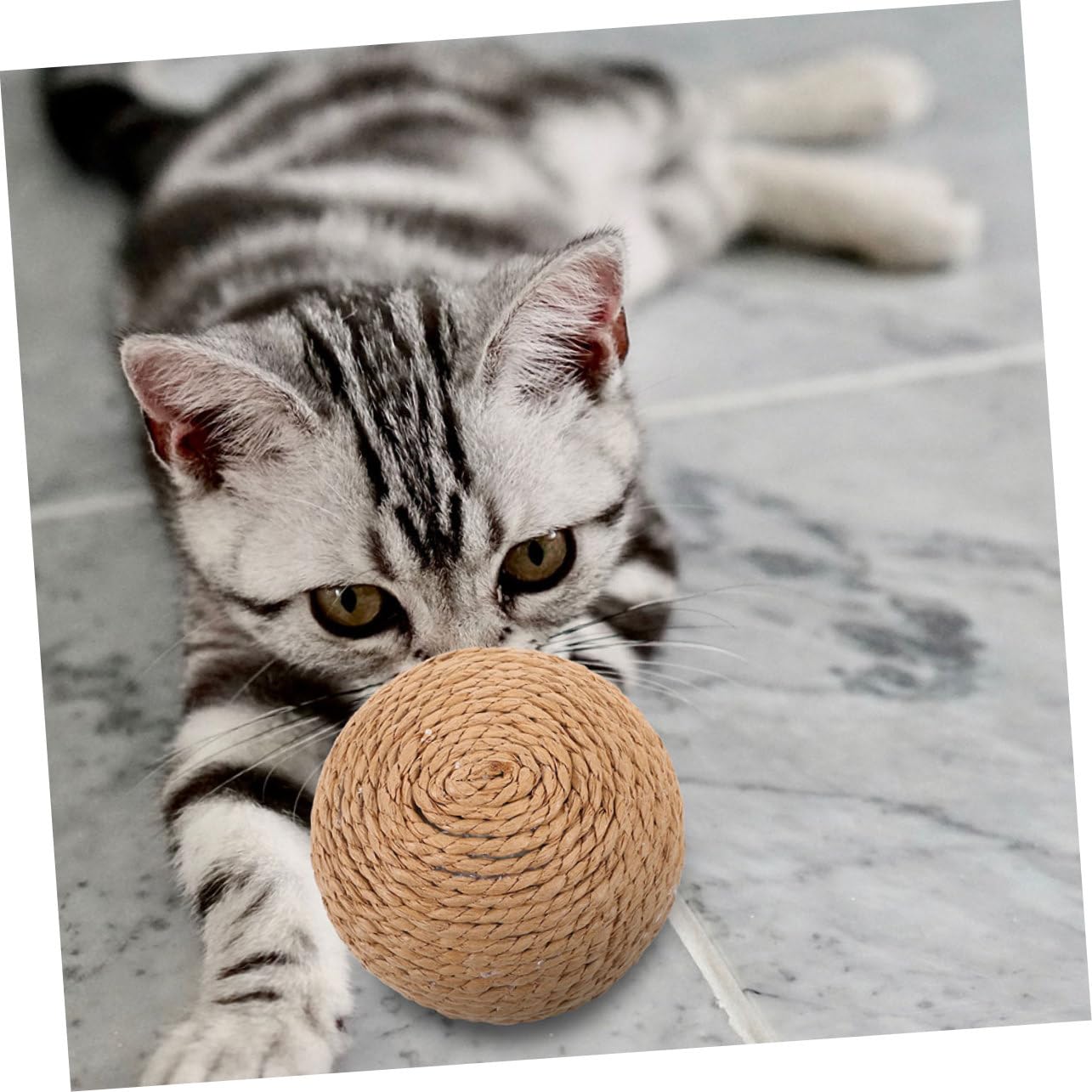 Kisangel 6 Piezas Bola de sisal para Gatos Juguete para Gatos Juguete de Pelota para rascar Juguetes para Juguetes para Masticar Gatitos Juguete para Mascotas rascadores para
