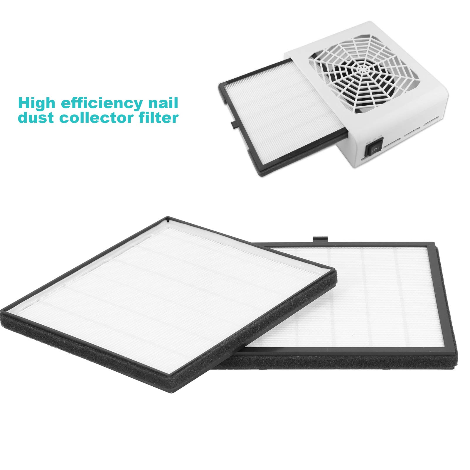 Horoper Pantalla de Filtro Colector de Polvo de Uñas, Filtro de Máquina Aspiradora de Polvo de Uñas, 2 Piezas de Filtros Colectores de Polvo de Uñas de 17,5 X 18 Cm para