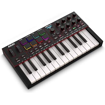 Akai Professional MPK Mini IV USB-C MIDI Keyboard Controller for Beginners and Music Producers - MPC Drum Pad with 360&deg; Knob,