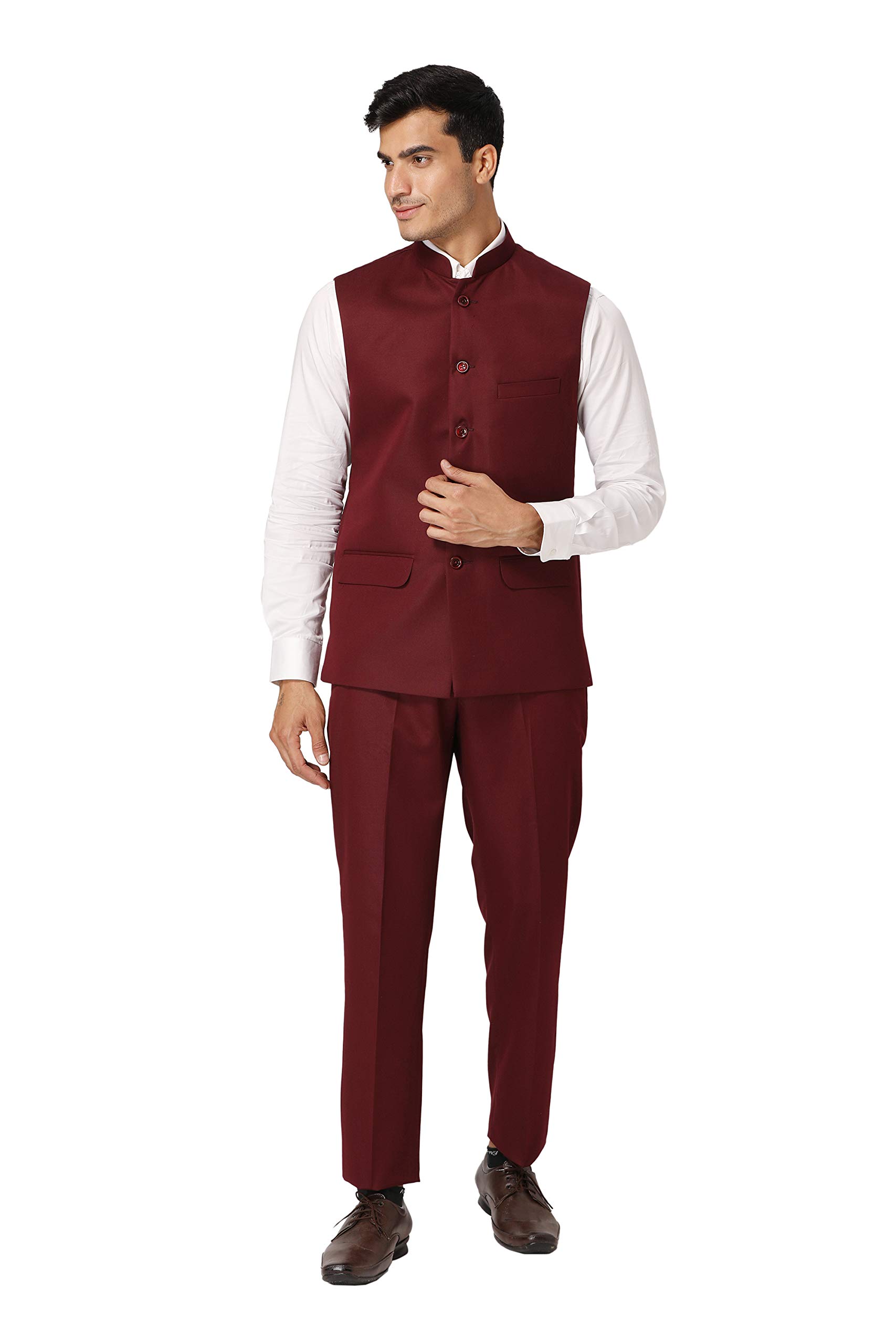 Men's Polyester Cotton Vest and Trouser Set