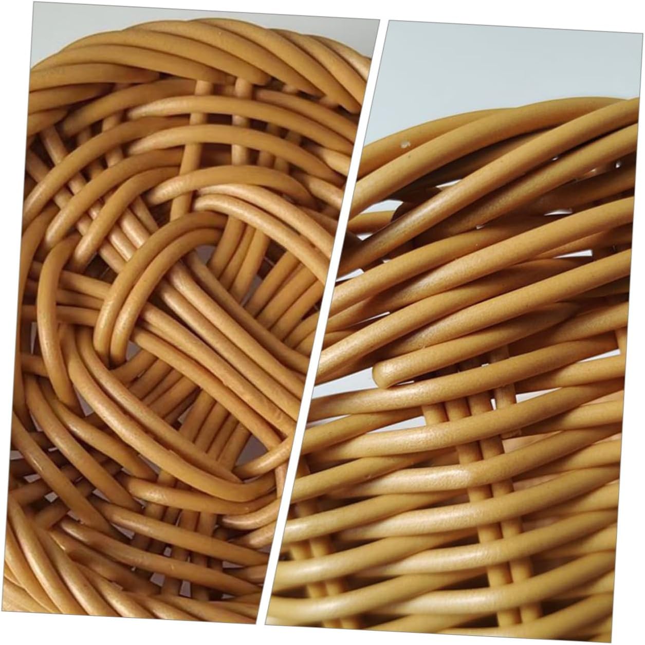 Rattan Woven Food Basket Handwoven Bread and Fruit Storage Tray Tabletop Serving Basket for Kitchen and Dining Use