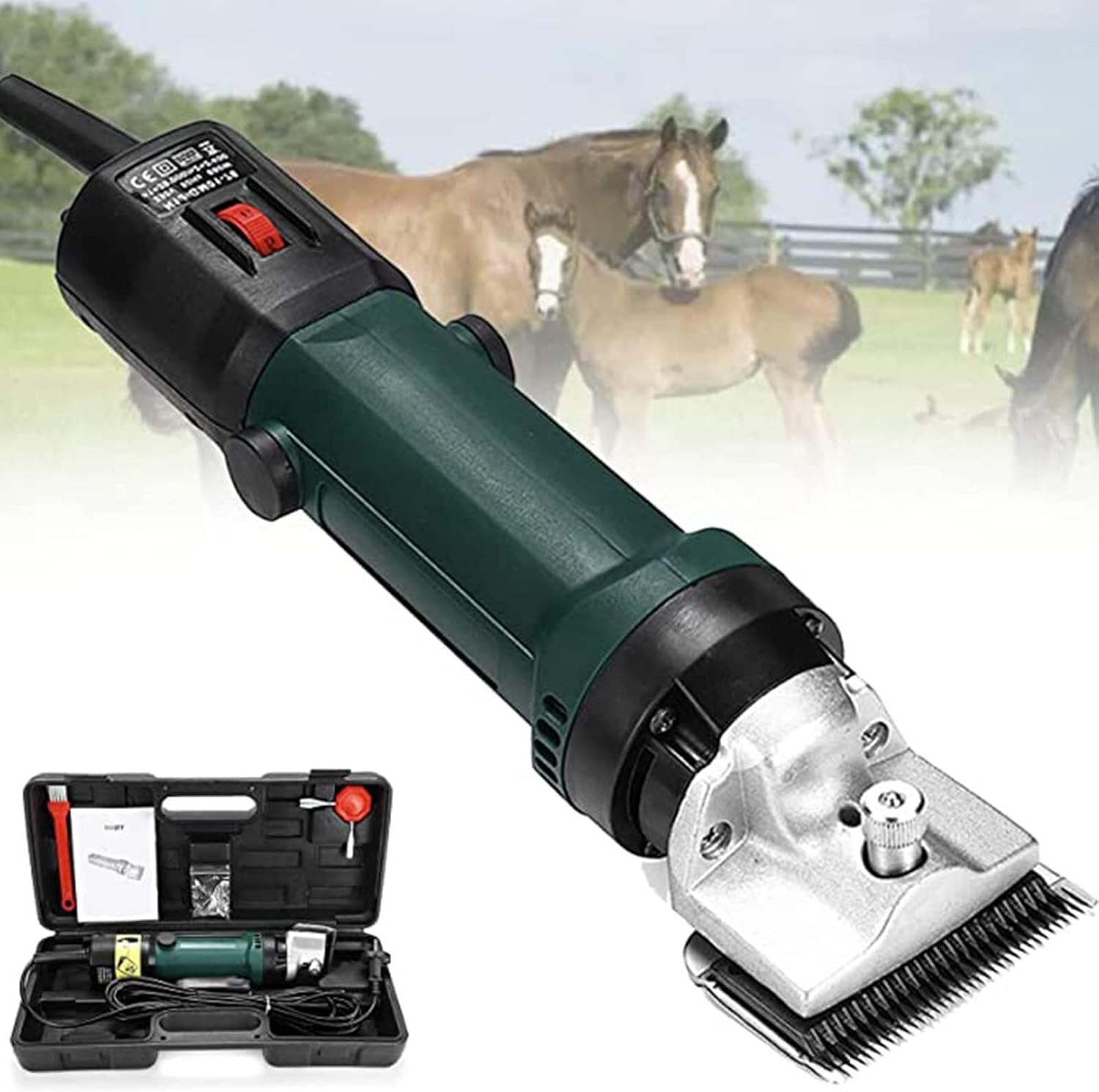 690W Electric Horse Clipper, 6-Speed Adjustable Trimmer for Horses, Camels, Cattle & Pets, with Tool Box, 110V