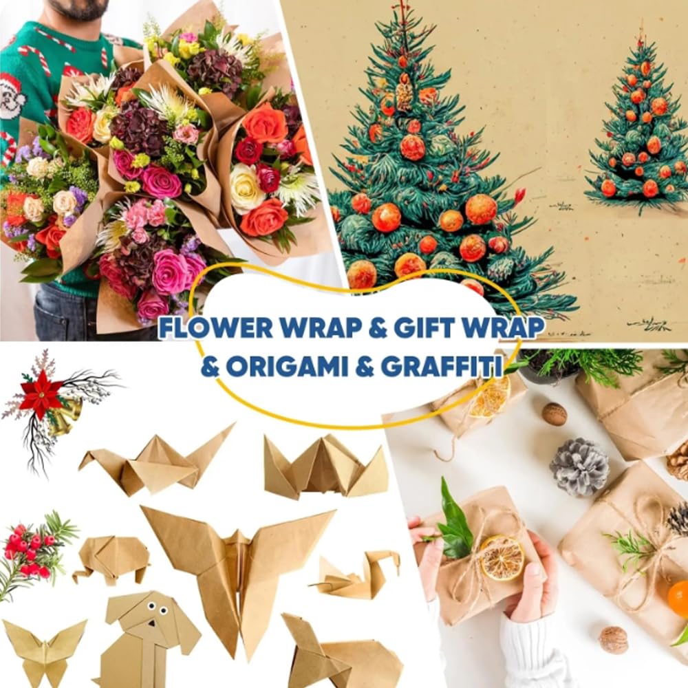 Rouleau De Papier Kraft 30cm X 30m + 20m De Ficelle - Naturel, Recyclé - Pour Emballage Cadeaux Et DIY