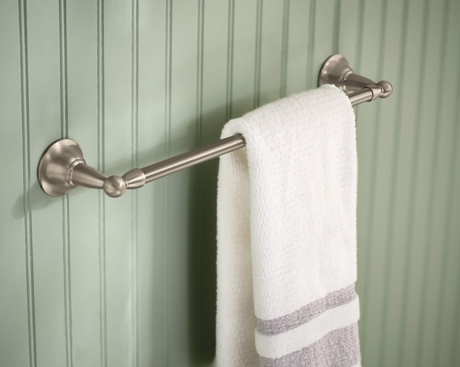 Moen DN6818BN Sage Collection 18-Inch Single Towel Bar, 18 Inch, Brushed Nickel - - 