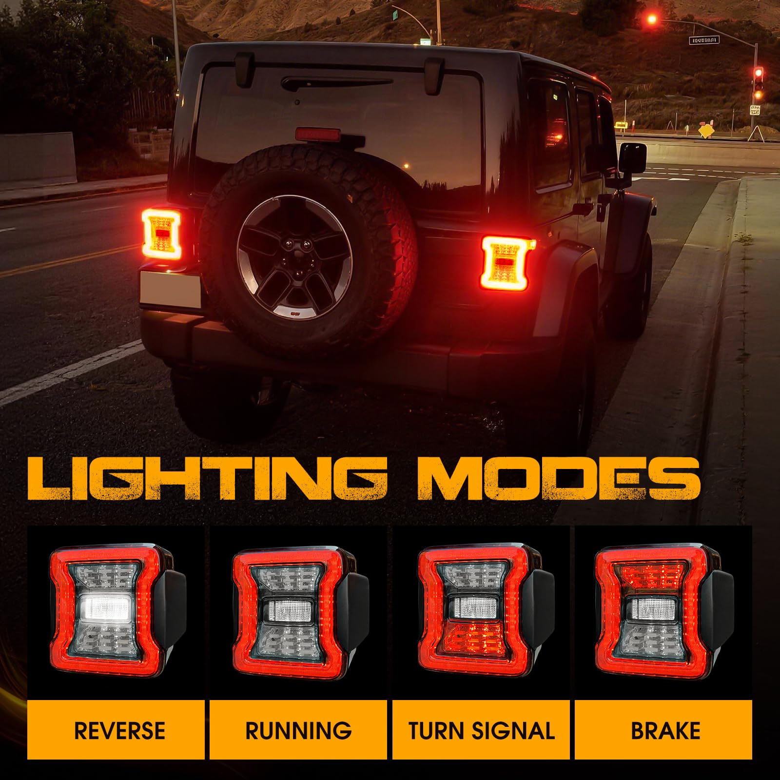こまいぬ　JEEP JK Wrangler用 美品テールライト 2個セット Amazon | スモークレンズ LEDテールライト 2007-2018 ジープラングラー