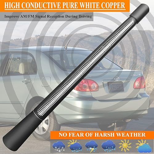 Miniatura 5 de Antena de 7 pulgadas para Toyota Corolla (2003-2008), antena Toyota Corolla, repuesto de mástil de antena de goma flexible