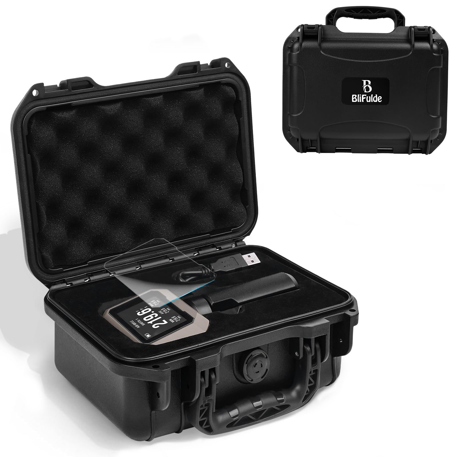 BliFulde Heavy Duty Waterproof Plastic Case for Garmin Xero C1 Pro Chronograph - Custom EVA with Velvet Interior for Double Protection, Portable and Lightweight Design (Case Only) (Black)