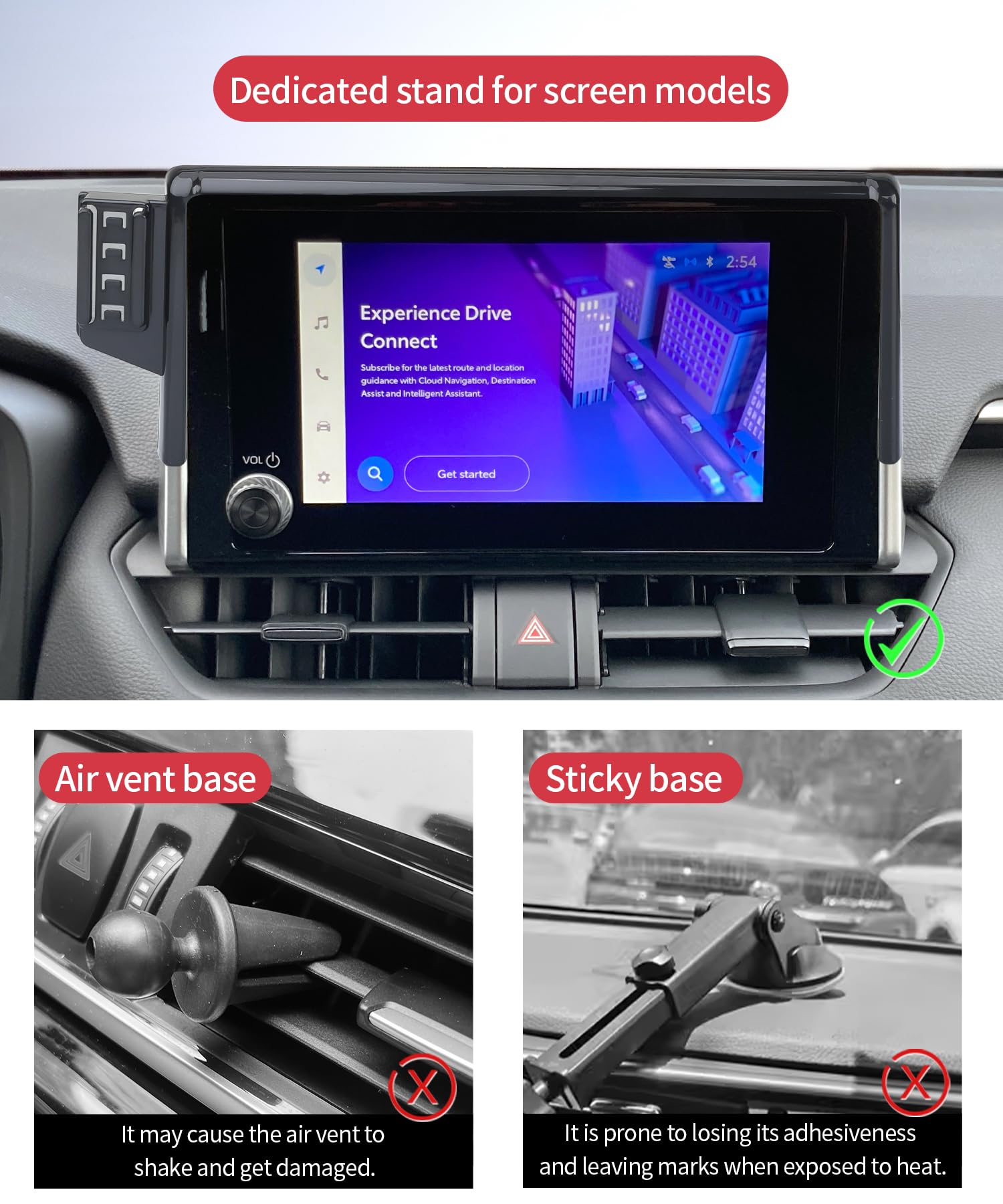 Bezprzewodowa szybka ładowarka 15 W do Toyota RAV4/Hybrid 2019-2025, akcesoria, ekran 7/20.3 cm, stały klips, akcesoria samochodowe, uchwyt nawigacyjny, dekoracja wnętrz, uchwyt na telefon