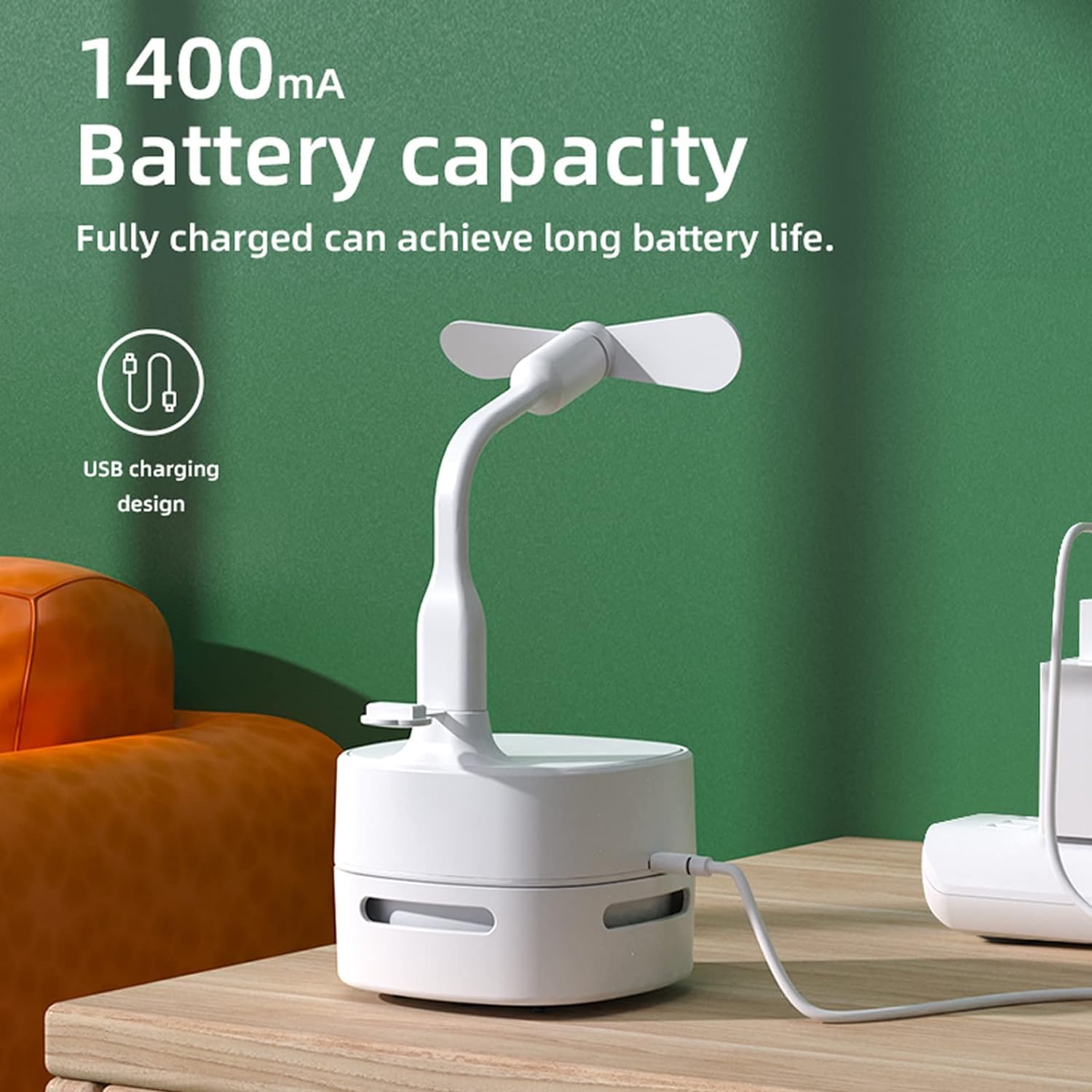 Odkurzacz biurkowy z wentylatorem, mini odkurzacz biurkowy z lampką LED USB Przenośny bezprzewodowy odkurzacz stołowy Zasilanie akumulatorowe do czyszczenia okruszków kurzu Skrawki włosów do klawiatur