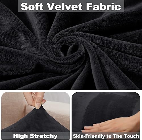 Miniatura 3 de NAISI Funda para sofá seccional, 1 pieza, funda de terciopelo separada, funda de sofá suave y elástica para sillón seccional izquierdoderecho