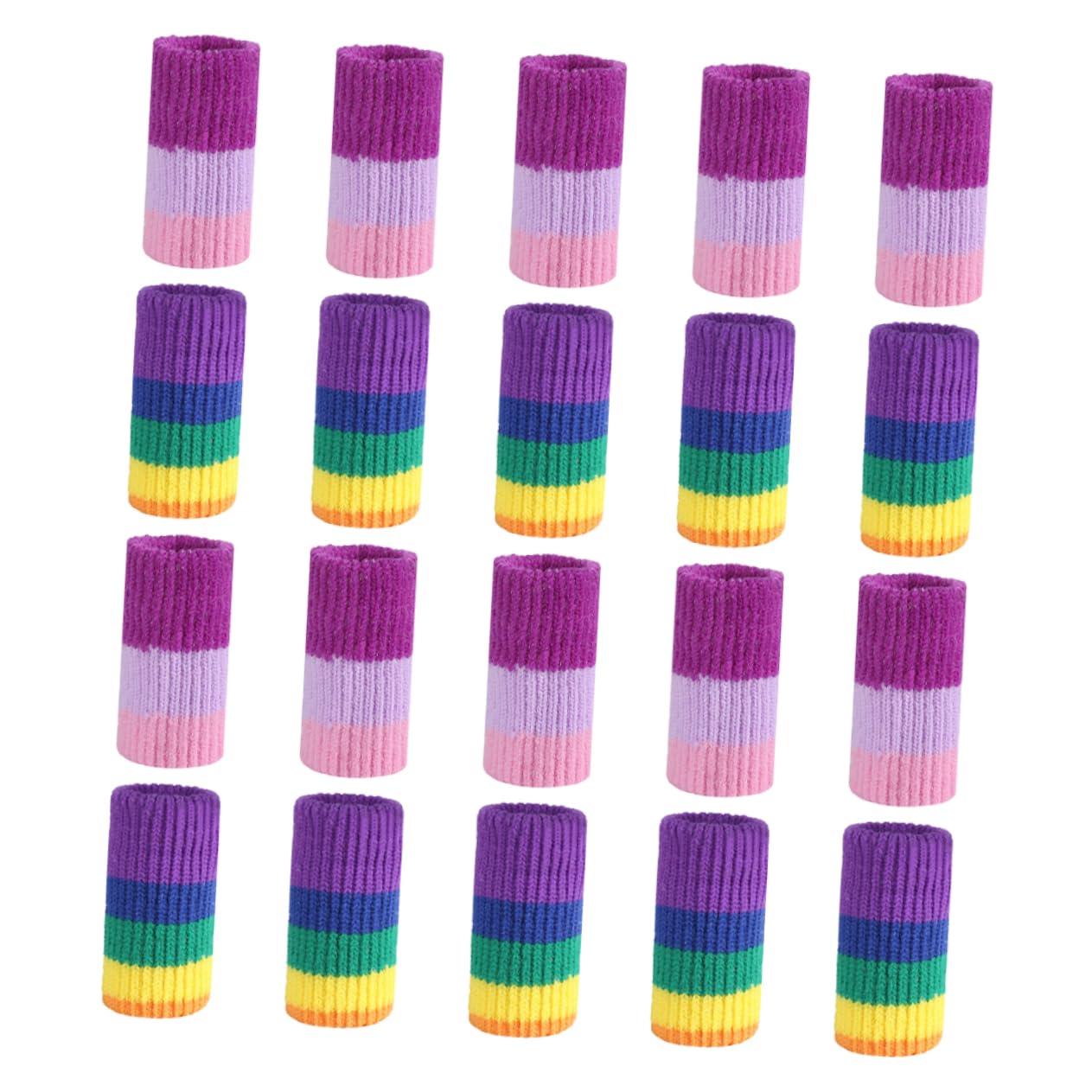 TOVINANNA Protective Sleeves 20pcs Nylon Basketball Gear Elastic Rainbow Color Sports Safety Accessory