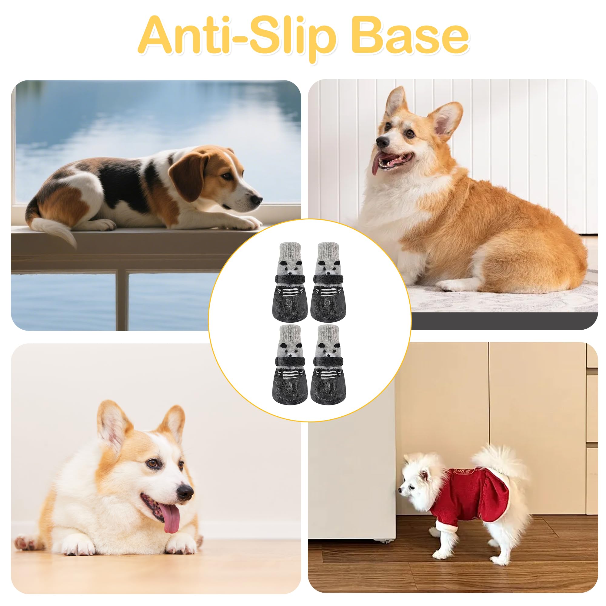 2 works Soft Dog Socks Breathable Anti-Slip Dog Shoes - Image 3