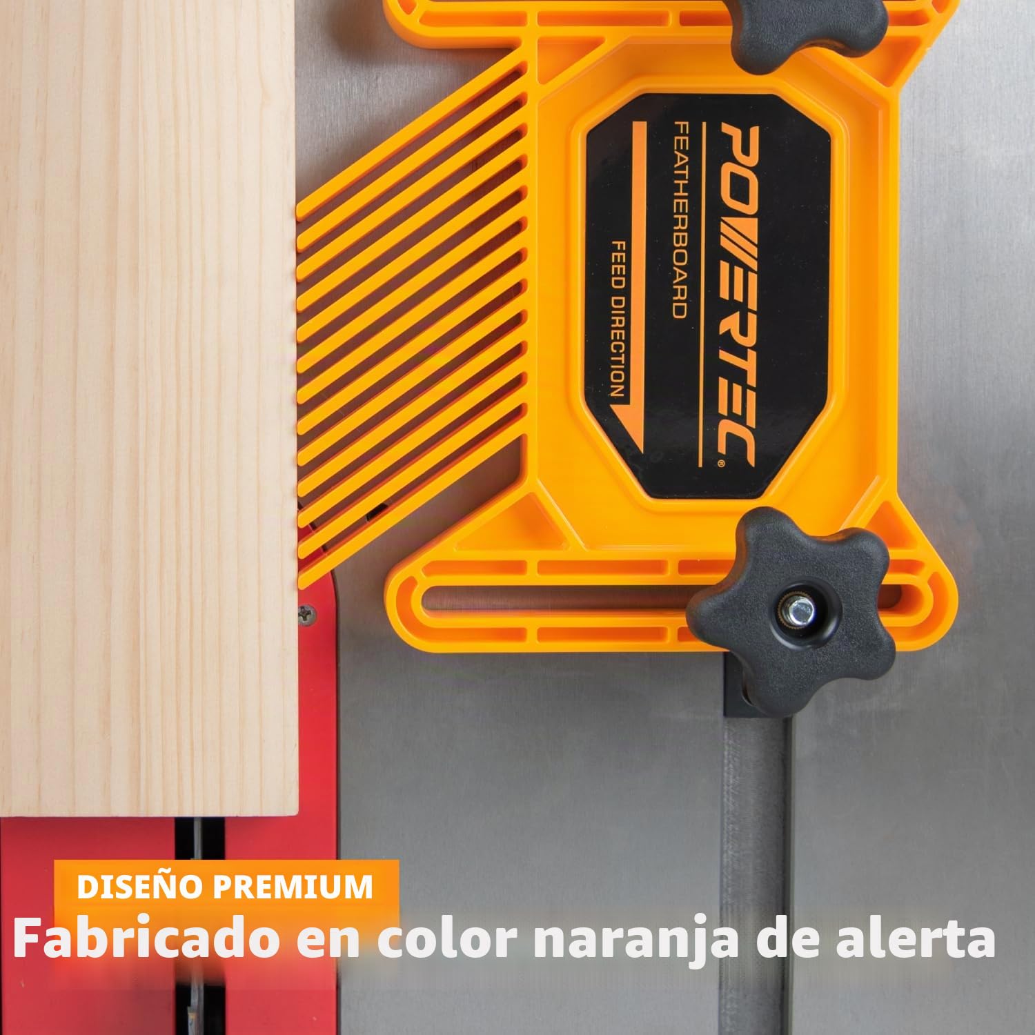 POWERTEC Tableros de plumas tándem universales para sierra de mesa, mesa de enrutador, valla de enrutador y sierra de cinta, herramientas y accesorios de trabajo de madera para reducir el retroceso y