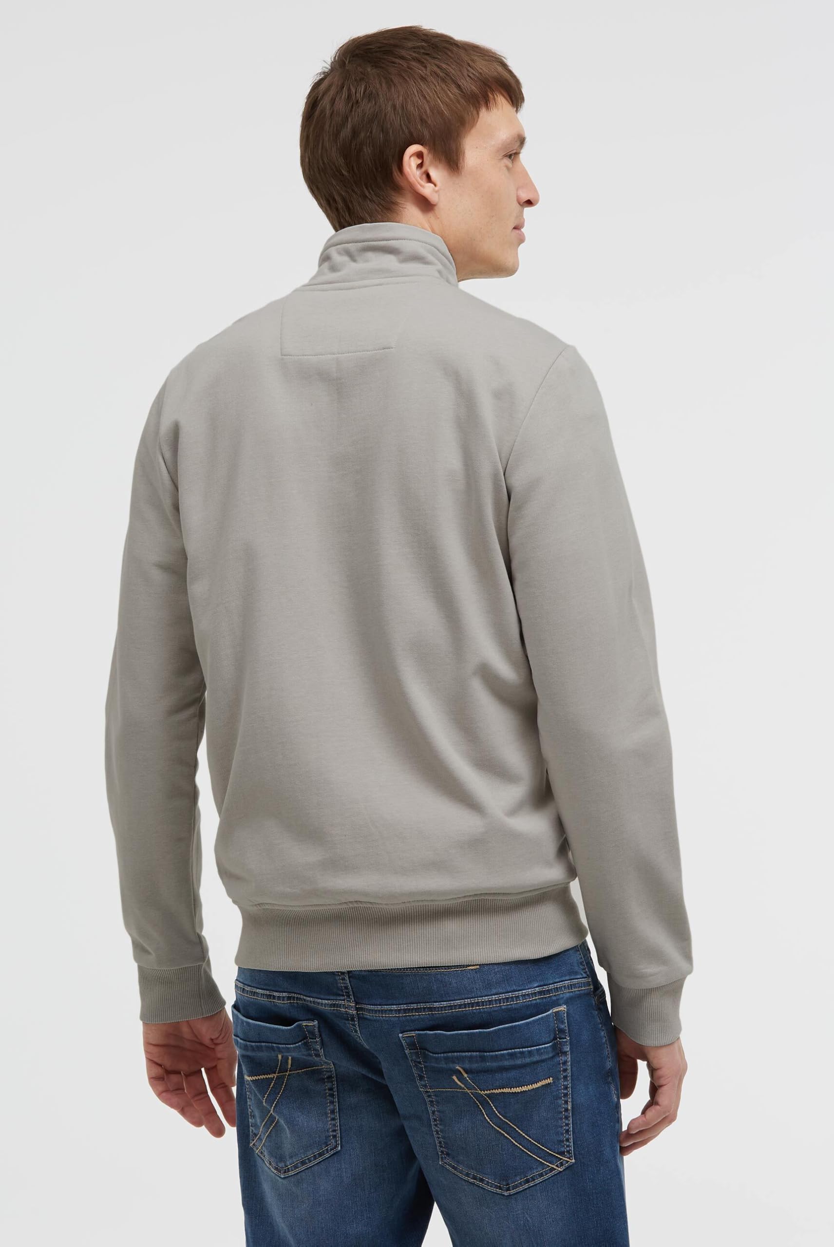 Camp David Herren Sweatjacke mit Label Print