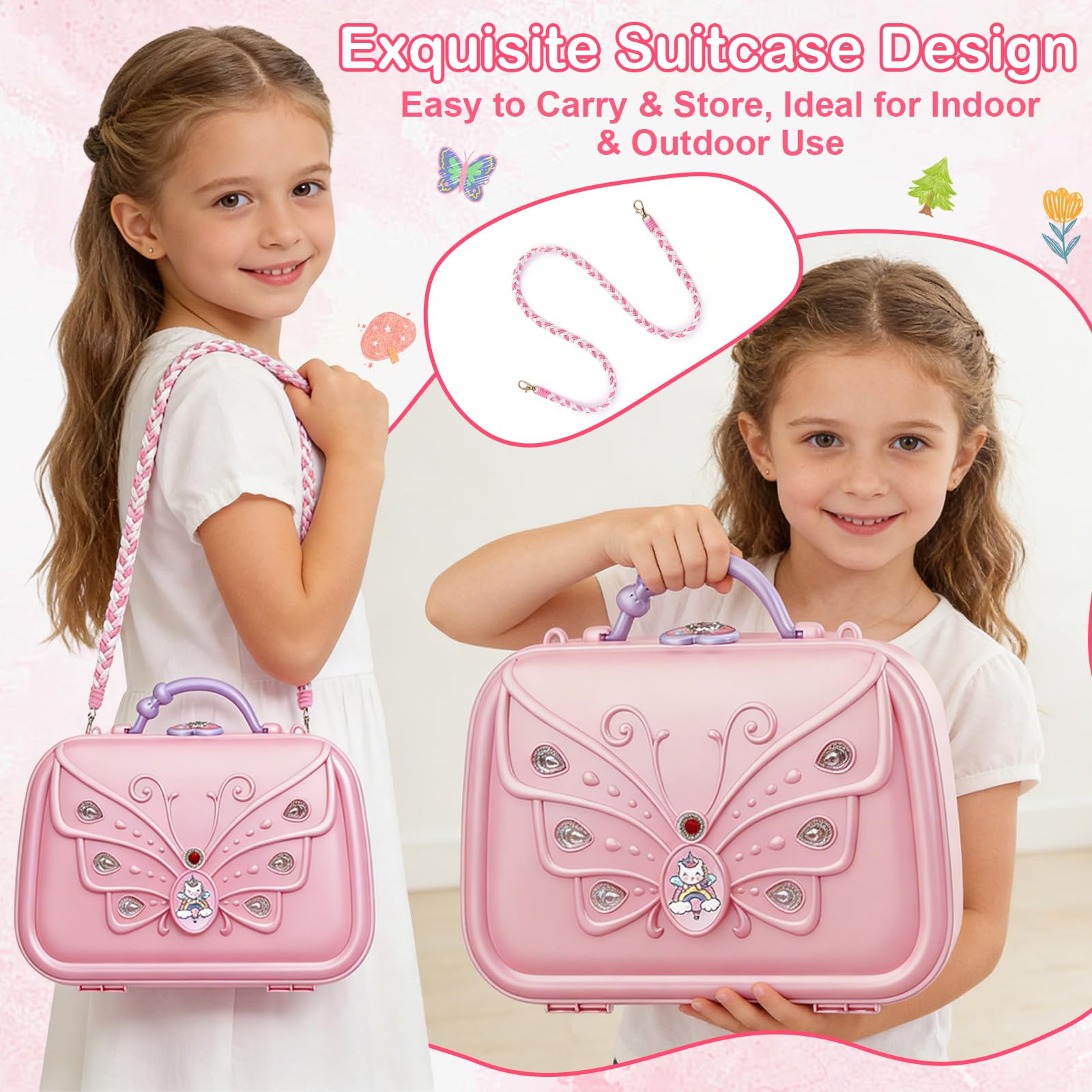 BITOYO Kit Braccialetti fai da te Bambina, Telaio per Braccialetti Amicizia, Set Braccialetti Elastici Bambini, Regalo di Compleanno Natale per Ragazza 8 9 10 11 12 Anni