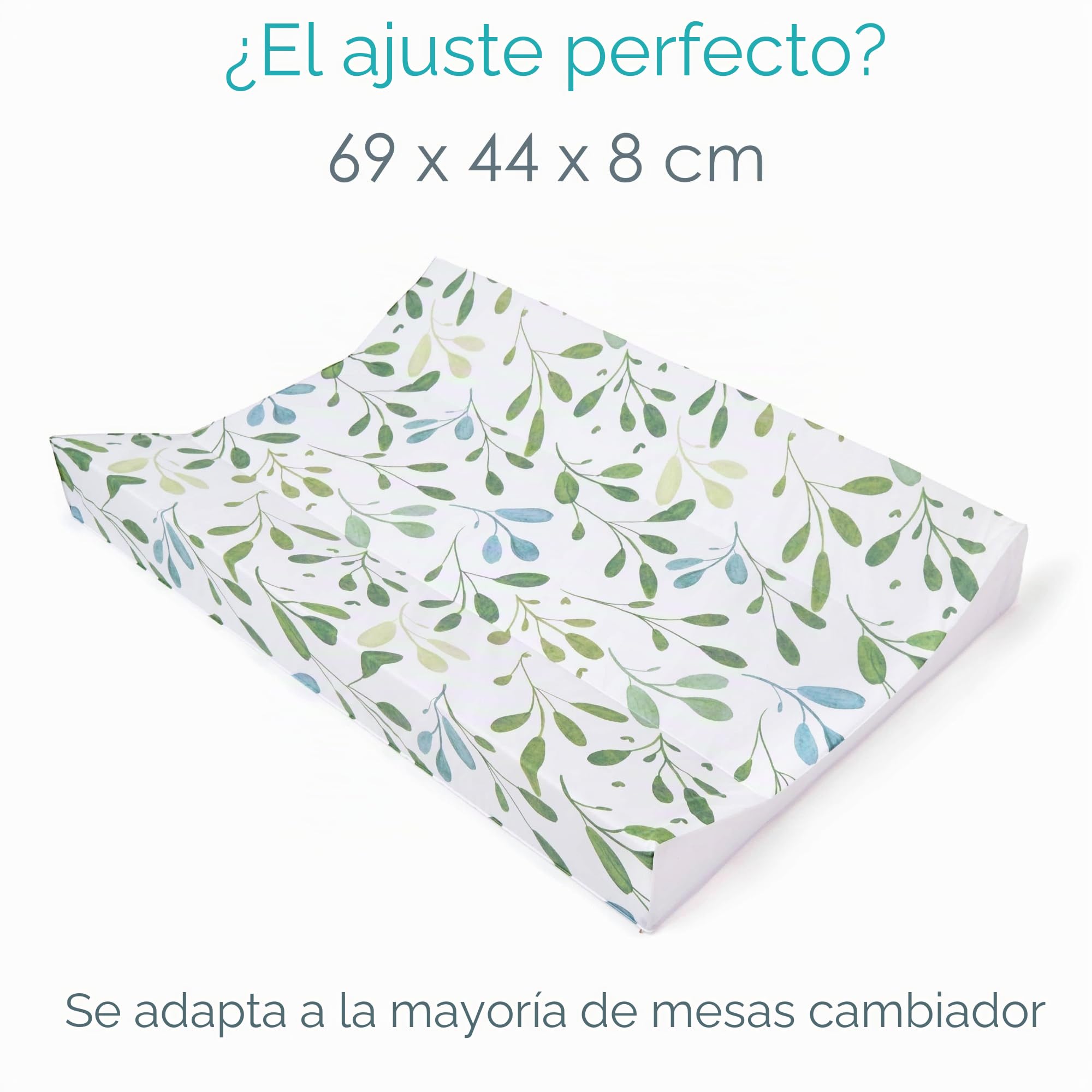 Clair de Lune Cambiador de bebé con cuña antivuelco, 69 x 44 cm, color verde oliva