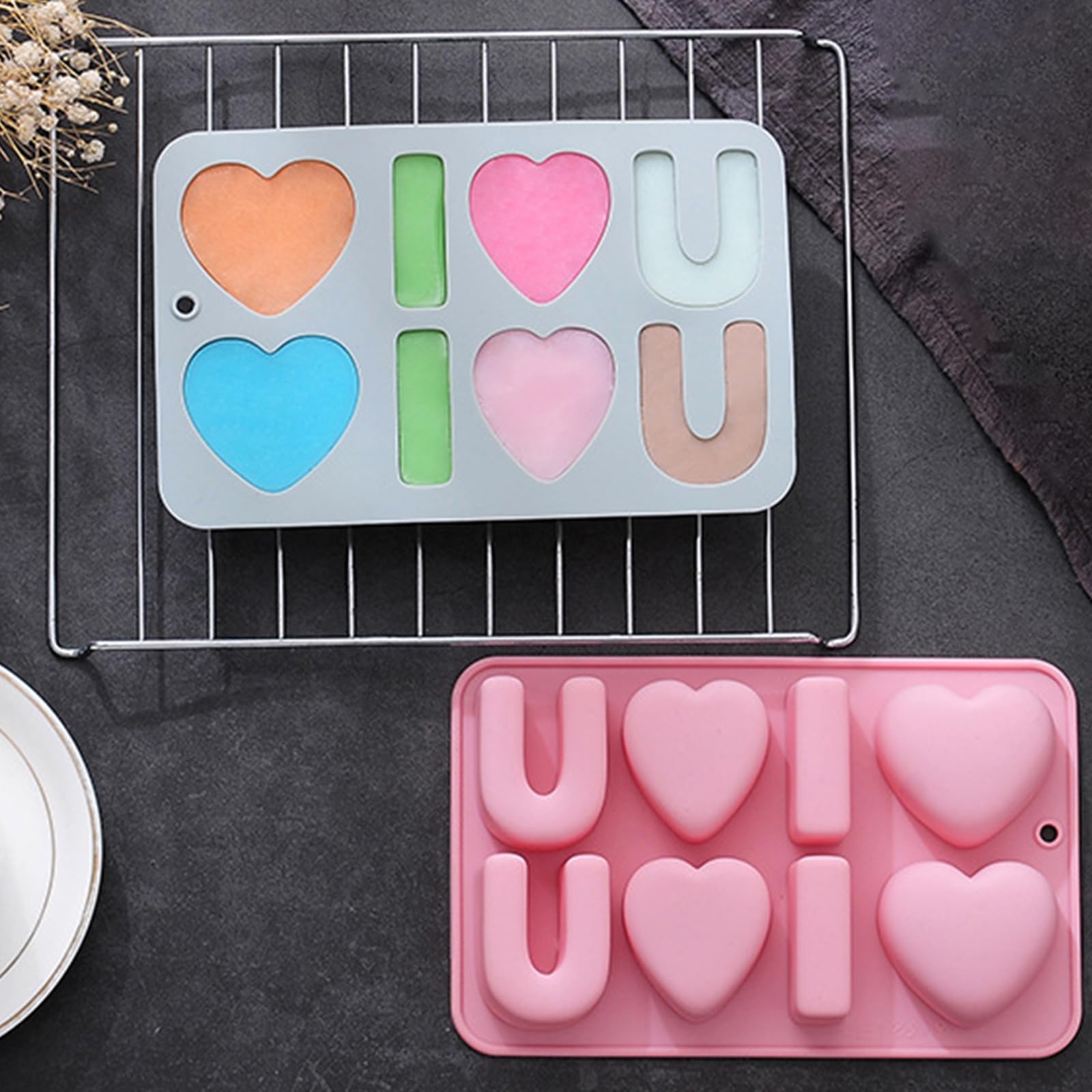 NEWFT Valentine Day Silicone Mold Nonstick Fondant Cake Mold Cake Decorating Tool for Truffles Cheesecakes Easily to Clean