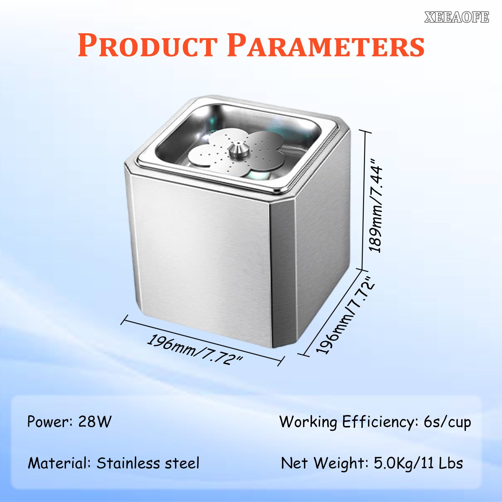 Refrigeratore in acciaio inox per glassare istantaneamente, ideale per cocktail e bar